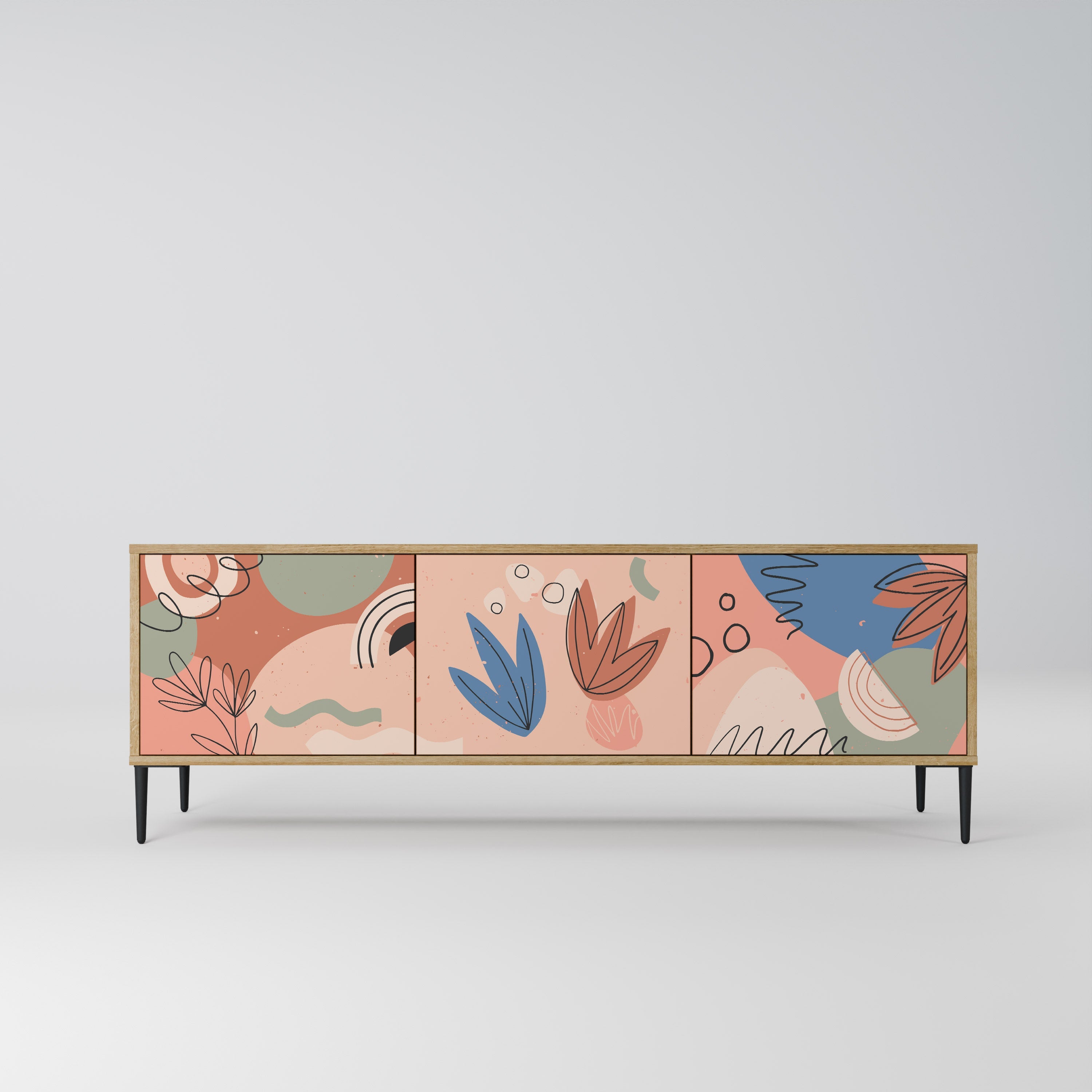 Meuble TV 3 portes PASTEL DESTINY effet chêne