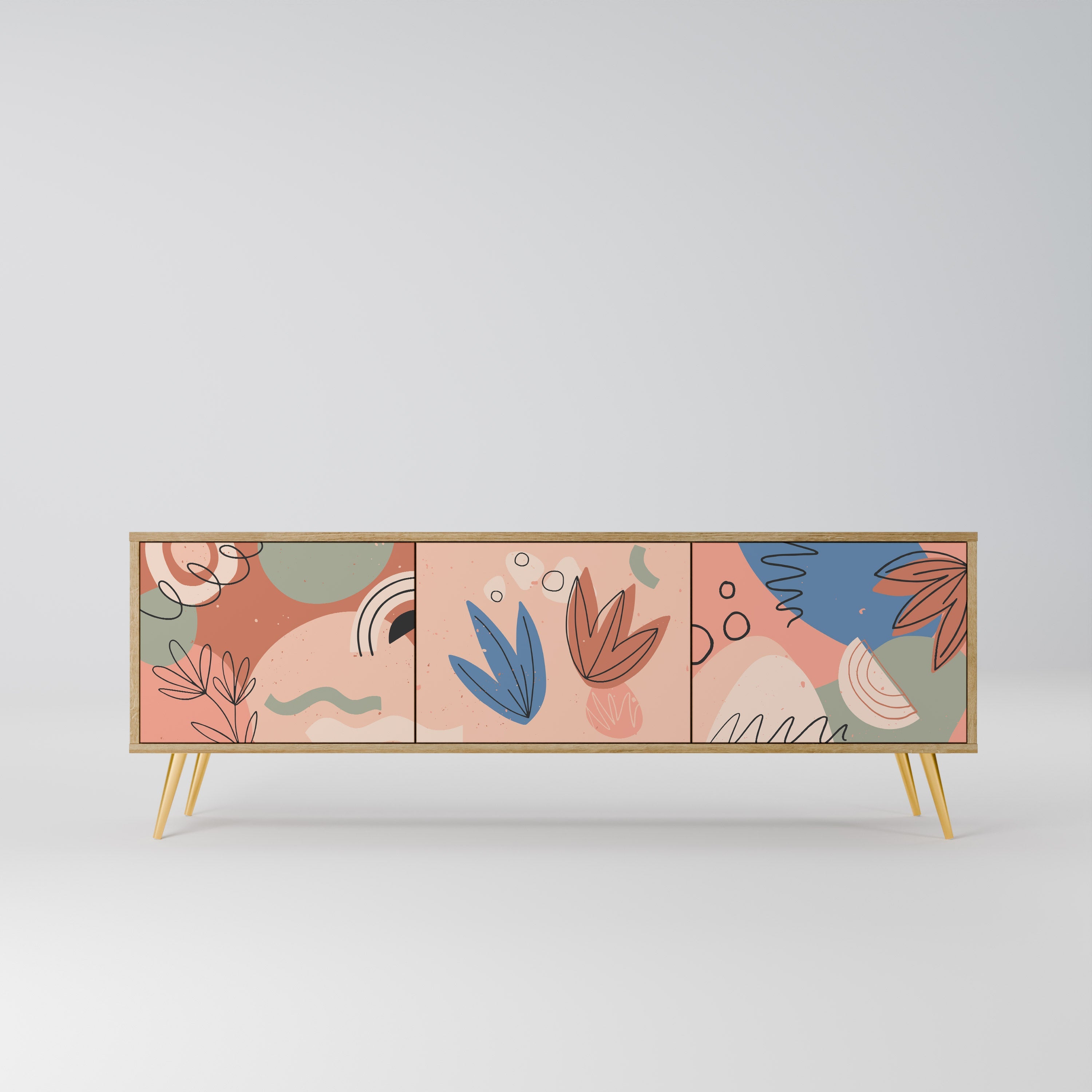 Meuble TV 3 portes PASTEL DESTINY effet chêne