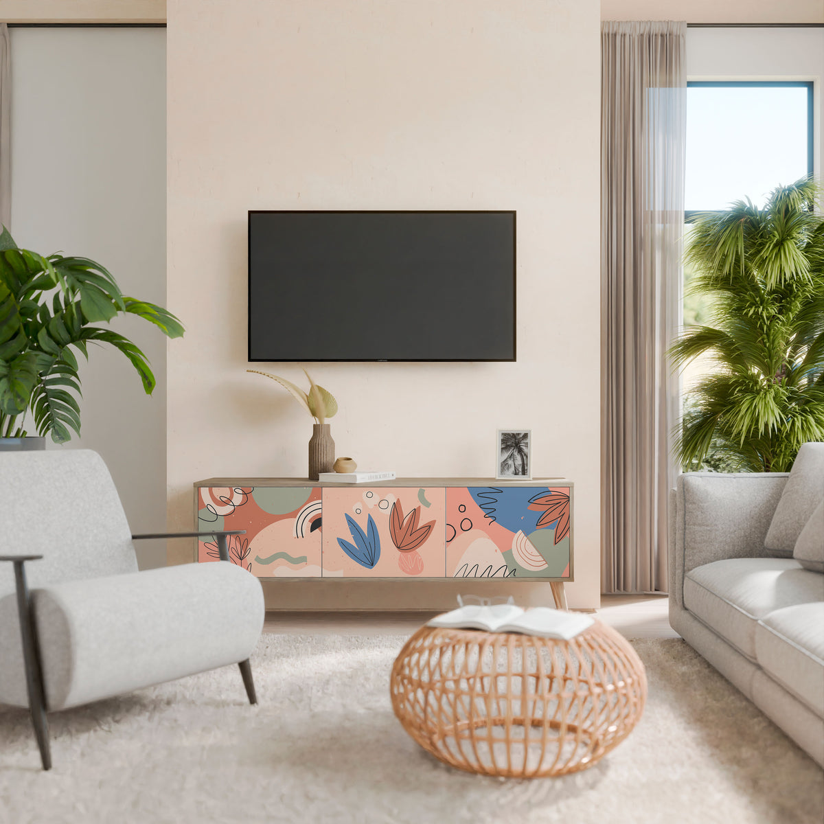 PASTEL DESTINY 3-Door TV Cabinet