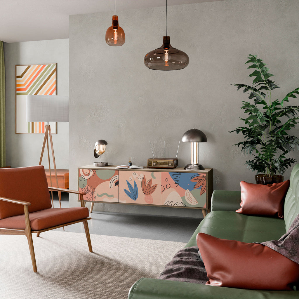 Meuble TV 3 portes PASTEL DESTINY effet chêne