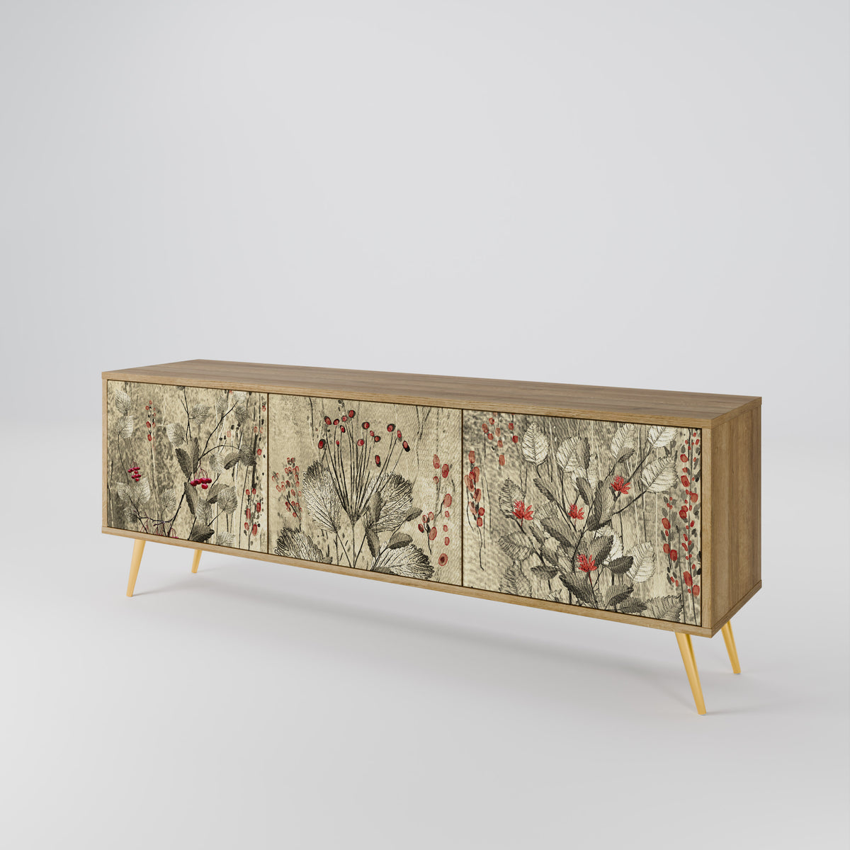 HERBAL GRACE 3-Door TV Cabinet