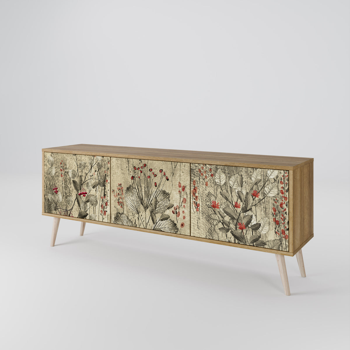 HERBAL GRACE 3-Door TV Cabinet