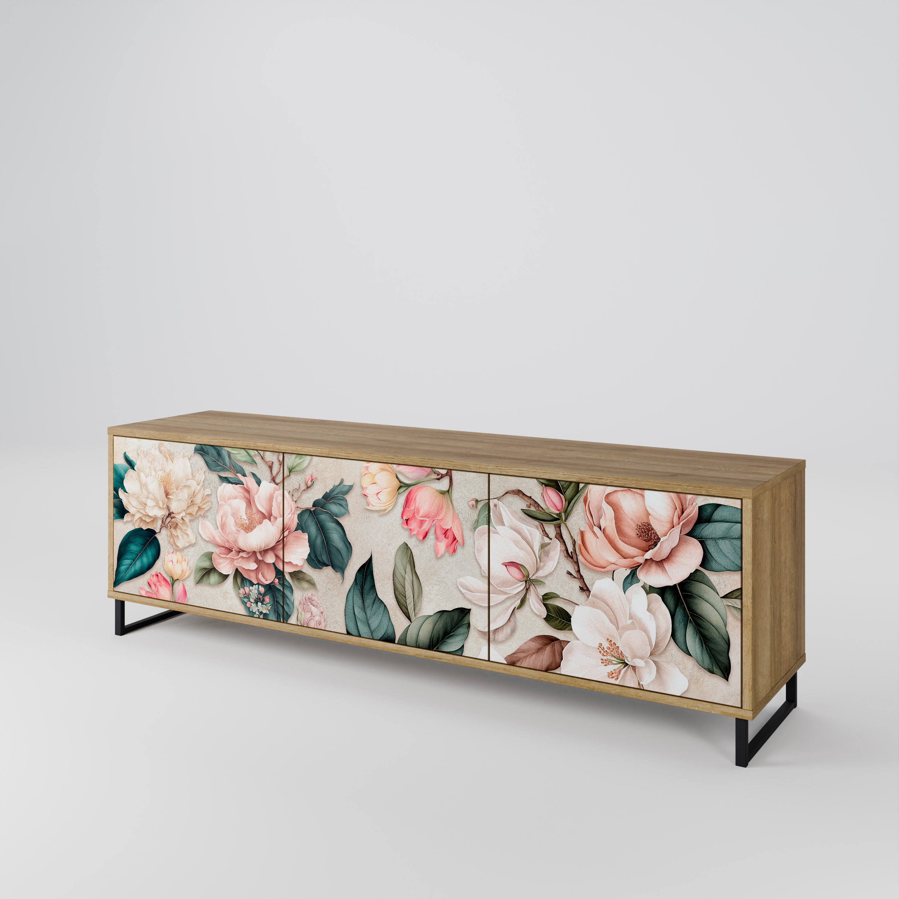 FLORAL GRACE 3-Door TV Cabinet