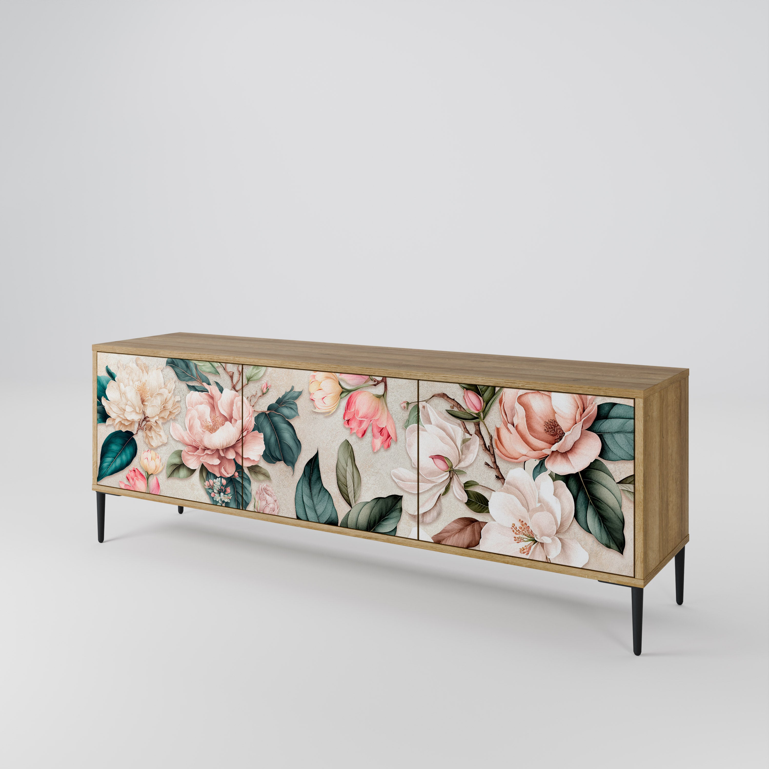 FLORAL GRACE 3-Door TV Cabinet