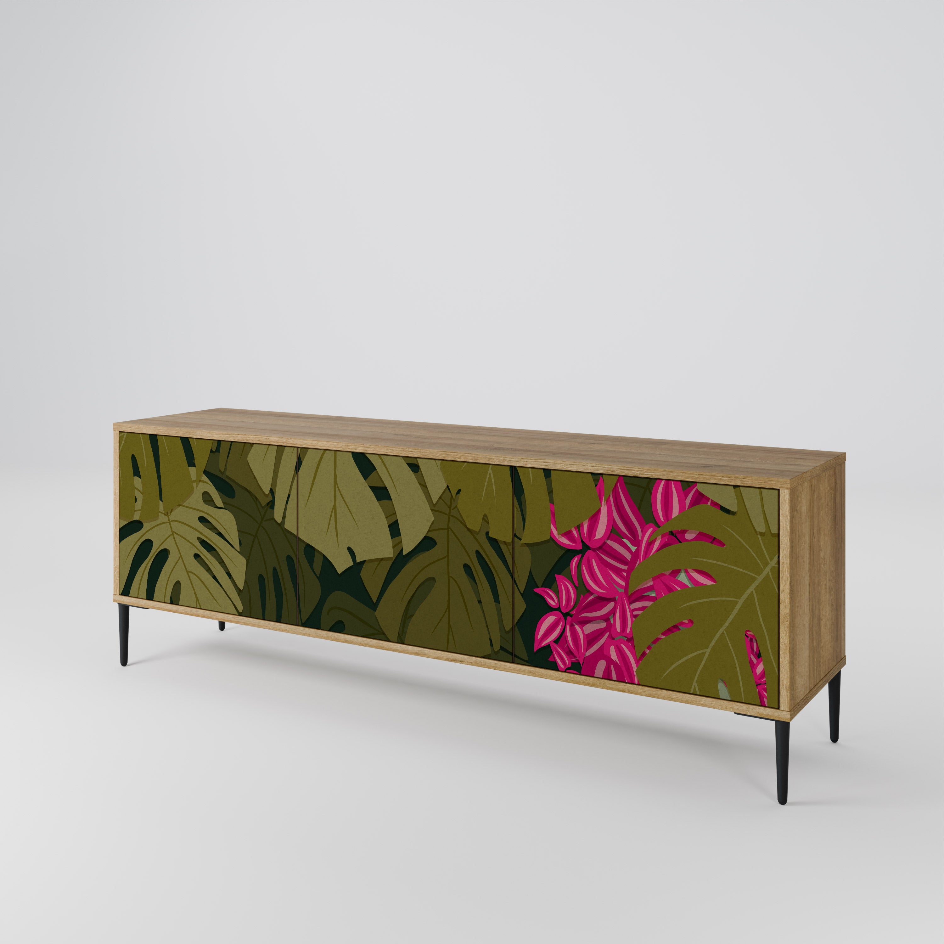 TROPICAL BEAUTY 3-Door TV Cabinet