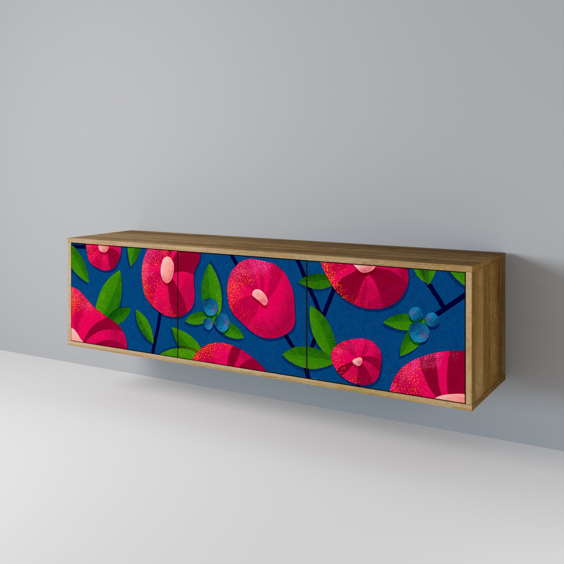 SPRING THOUGHTS 3-Door TV Stand in Oak Effect