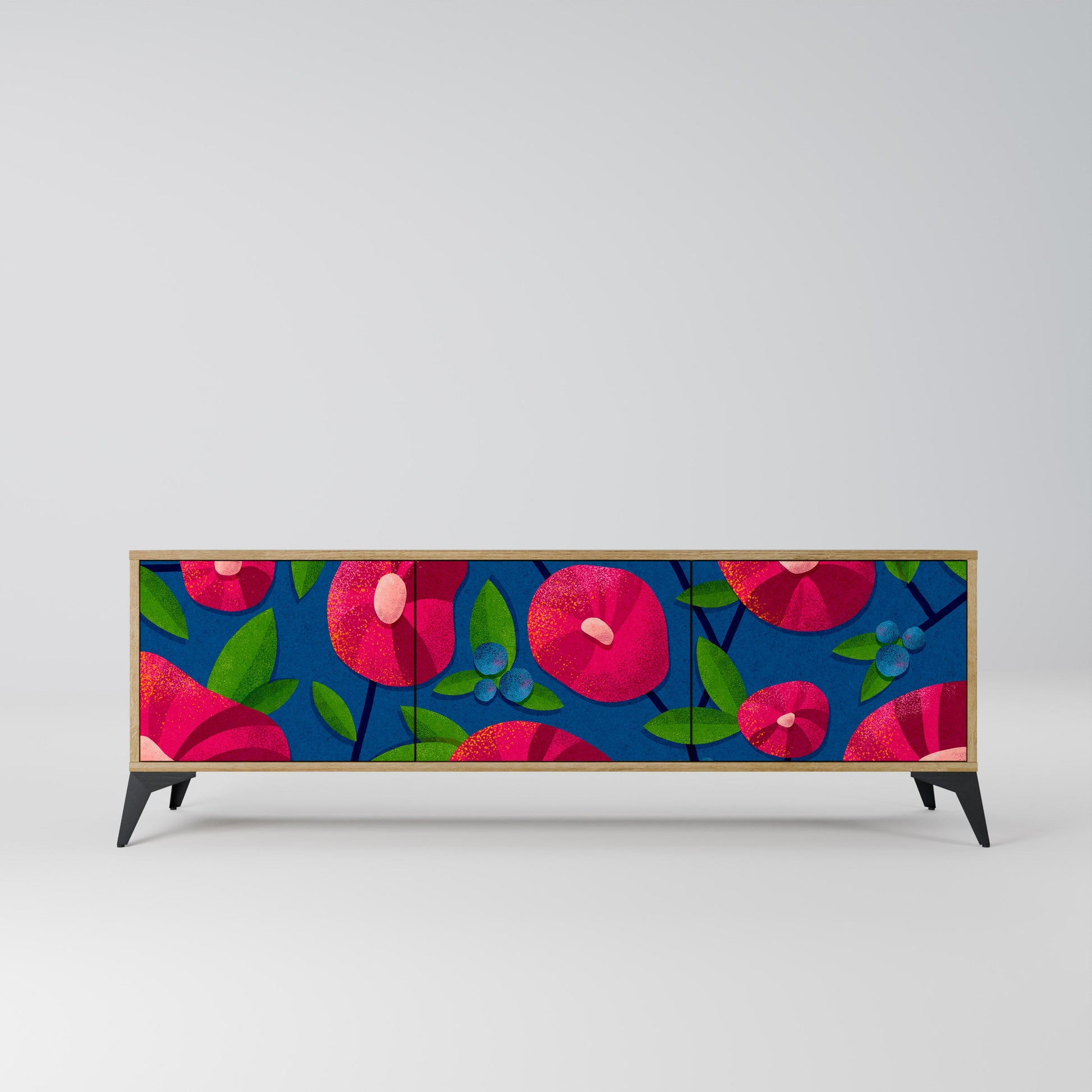 SPRING THOUGHTS 3-Door TV Stand in Oak Effect
