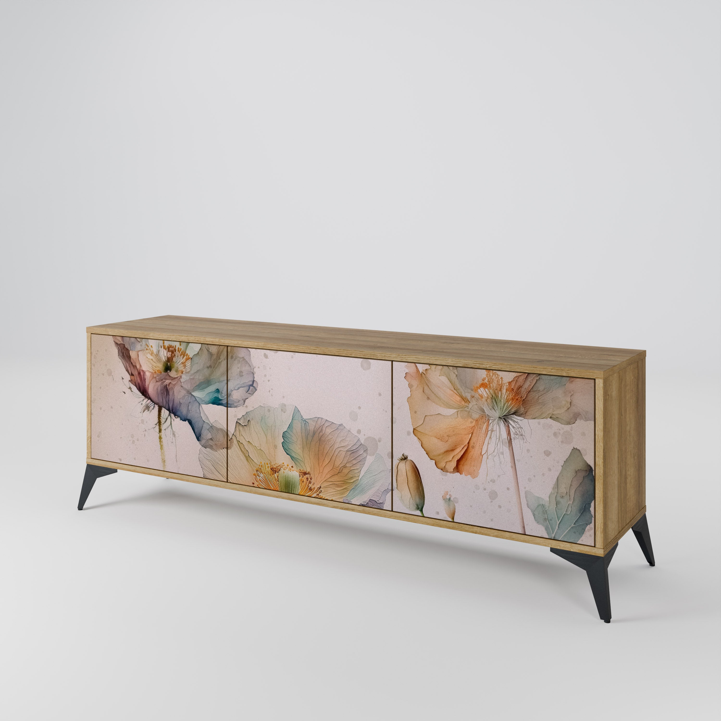 SOFTEN POPPY 3-Door TV Cabinet