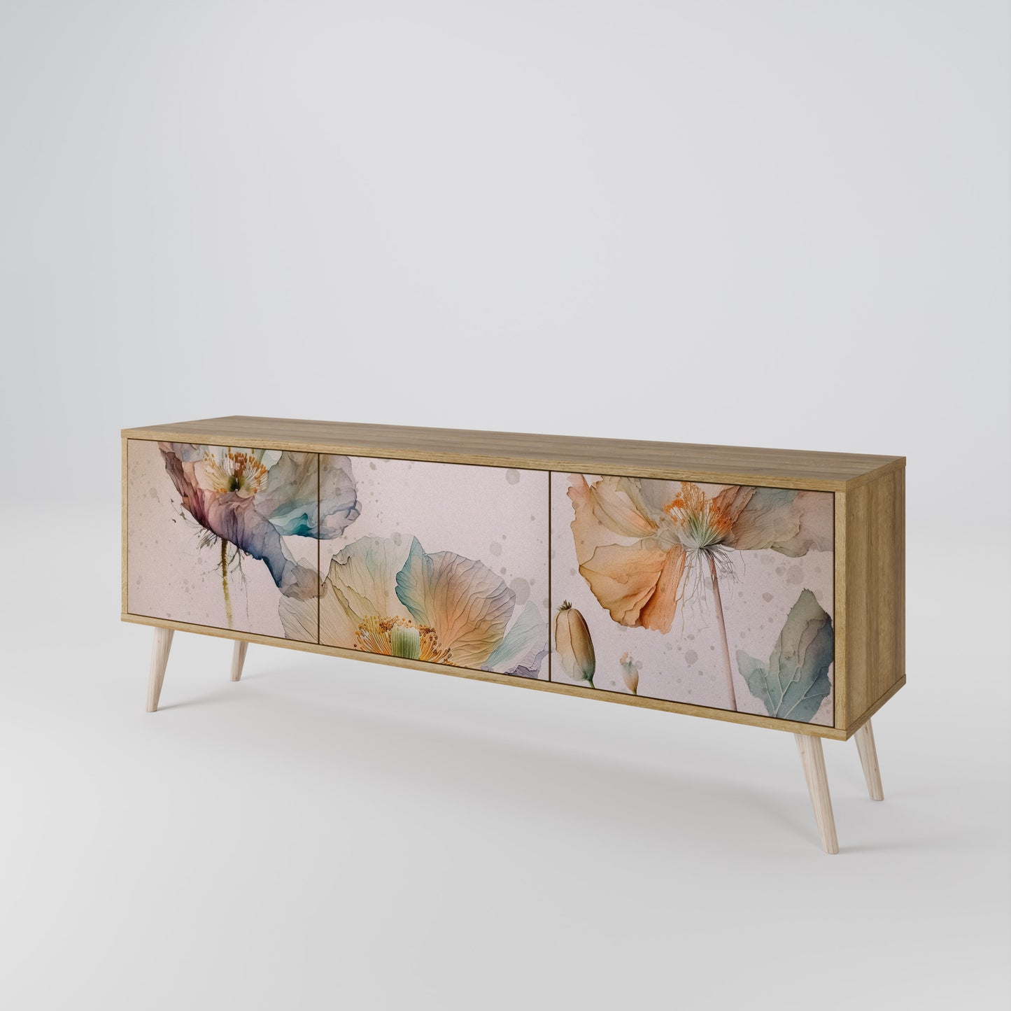 SOFTEN POPPY 3-Door TV Cabinet