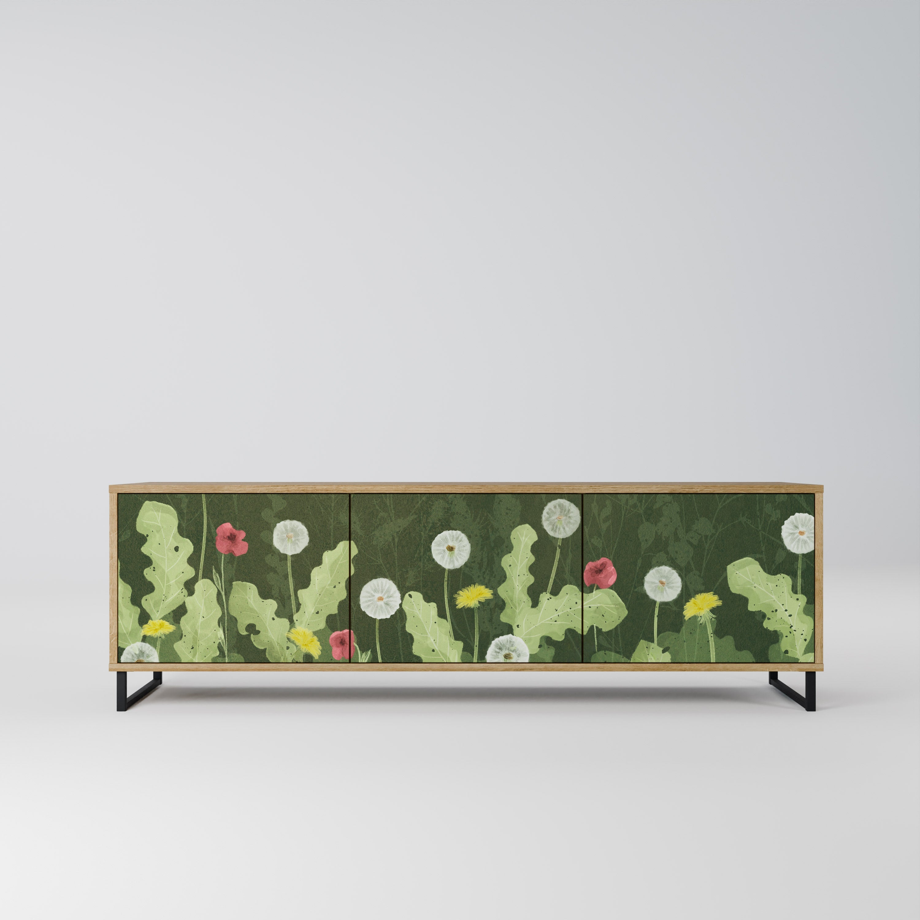 Meuble TV 3 portes DANDELION AMUSE effet chêne