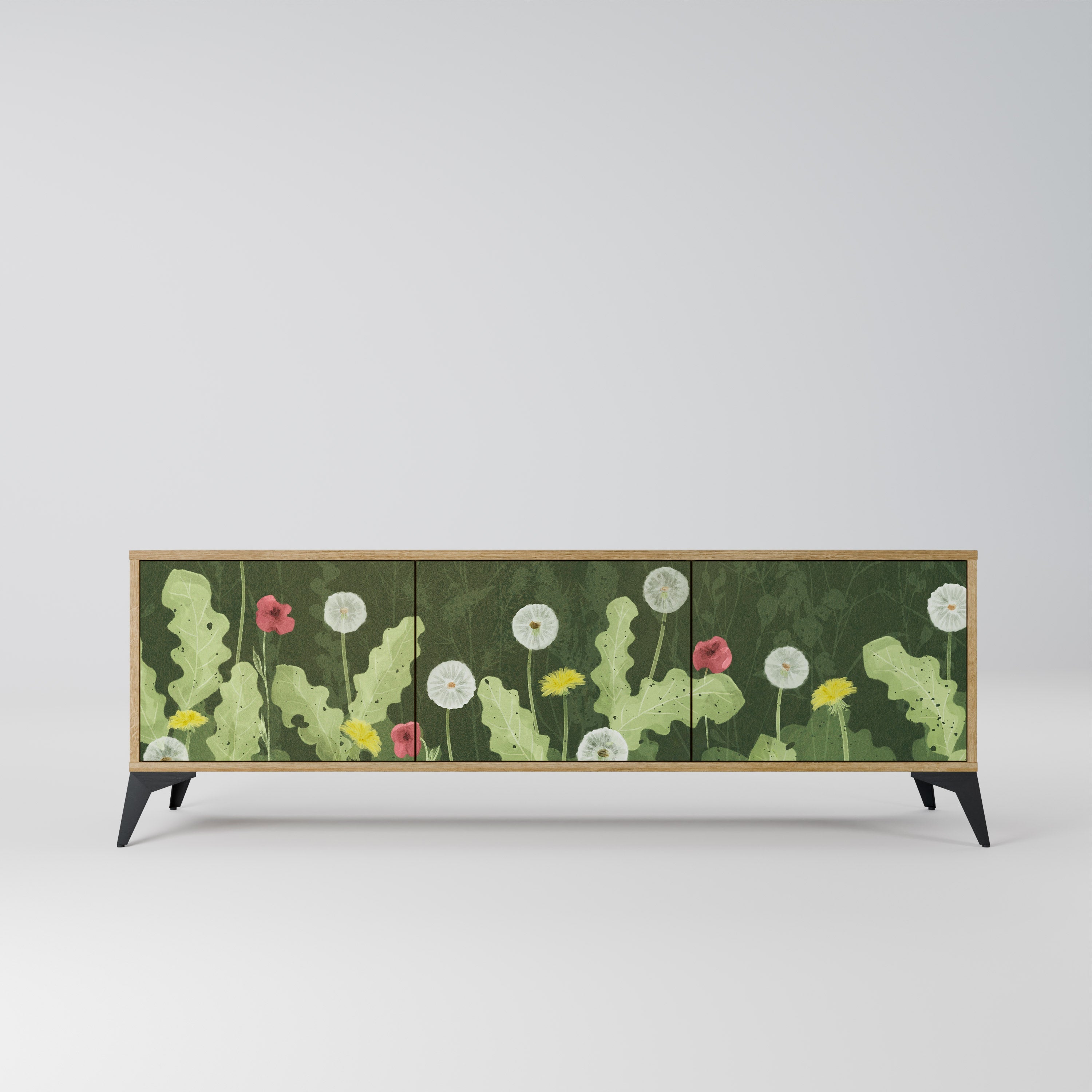 Meuble TV 3 portes DANDELION AMUSE effet chêne