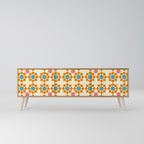 FLORAL DECOR 3-Door TV Cabinet