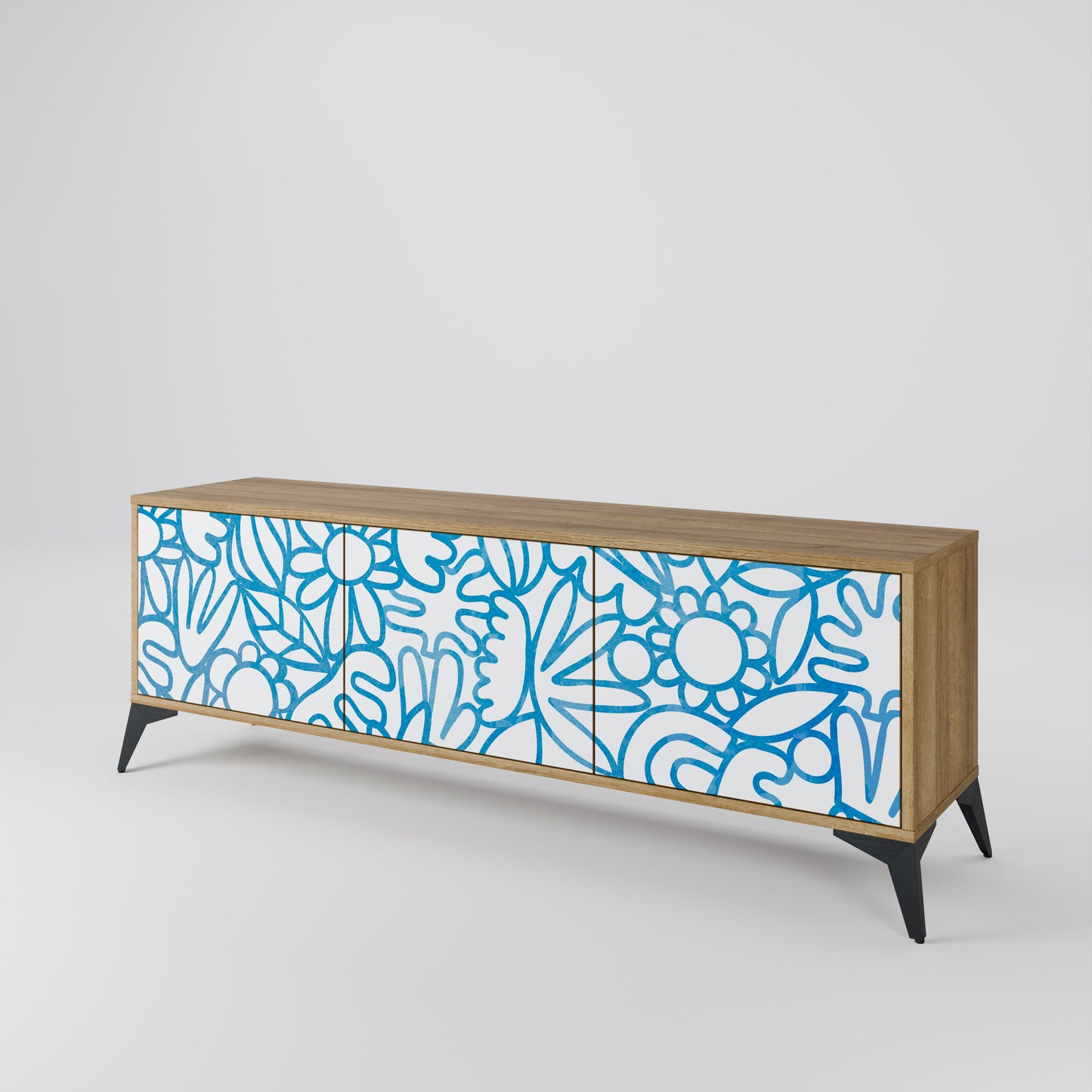 BLOOMY MORNING 3-Door TV Cabinet