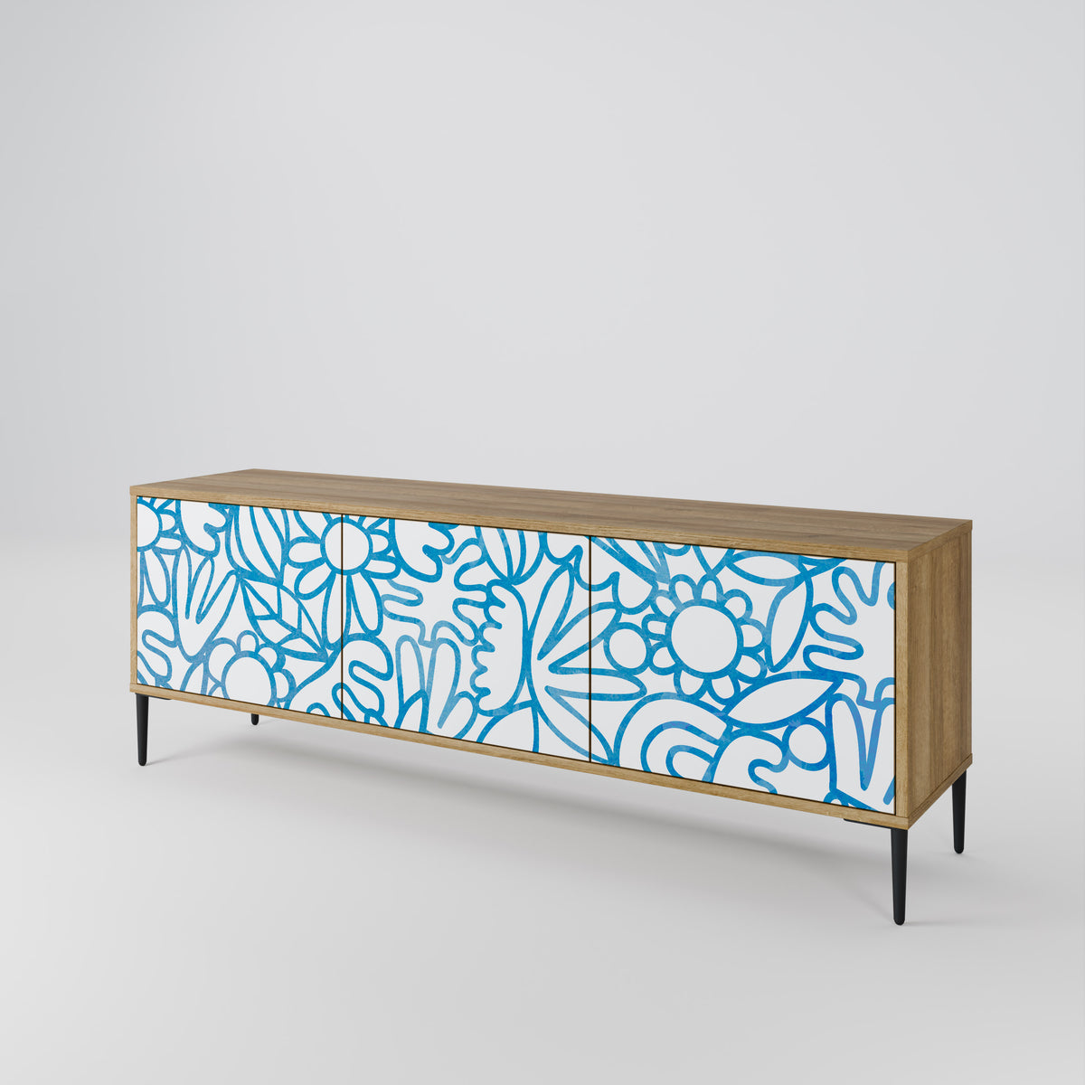 BLOOMY MORNING 3-Door TV Cabinet