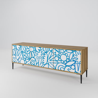 BLOOMY MORNING 3-Door TV Cabinet