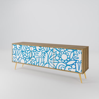 BLOOMY MORNING 3-Door TV Cabinet