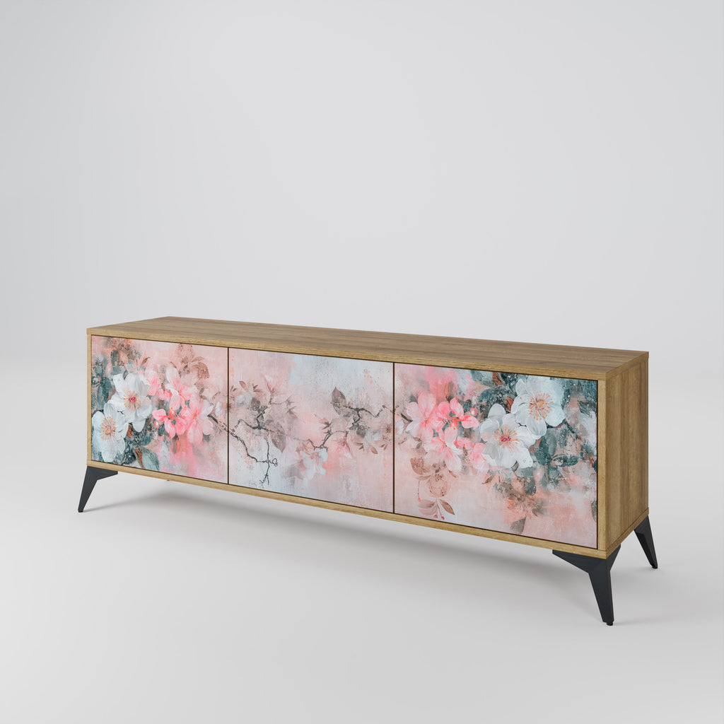 CHERRY BLOSSOM 3-Door TV Stand in Oak Effect