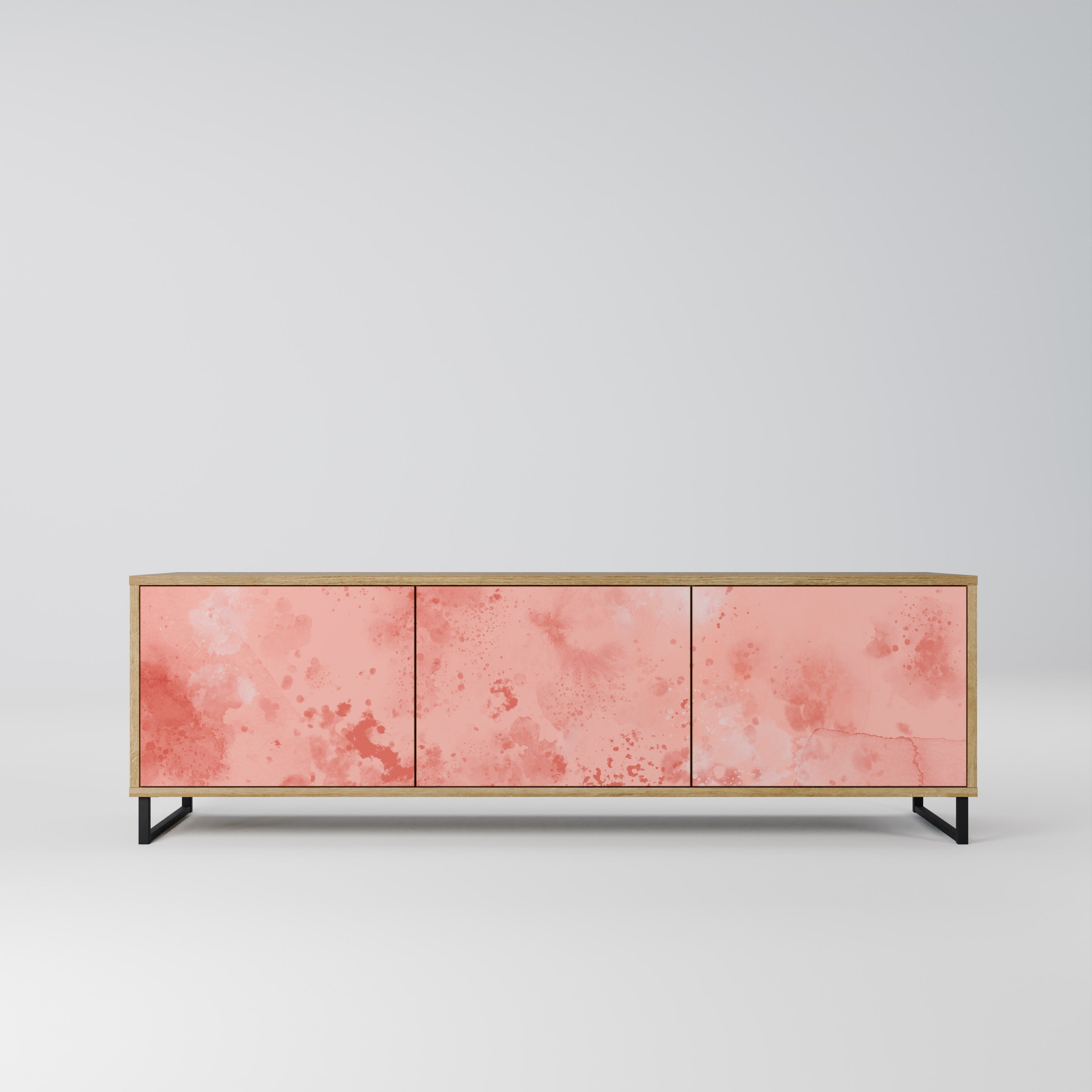 Meuble TV 3 portes CRANE DANCE effet chêne