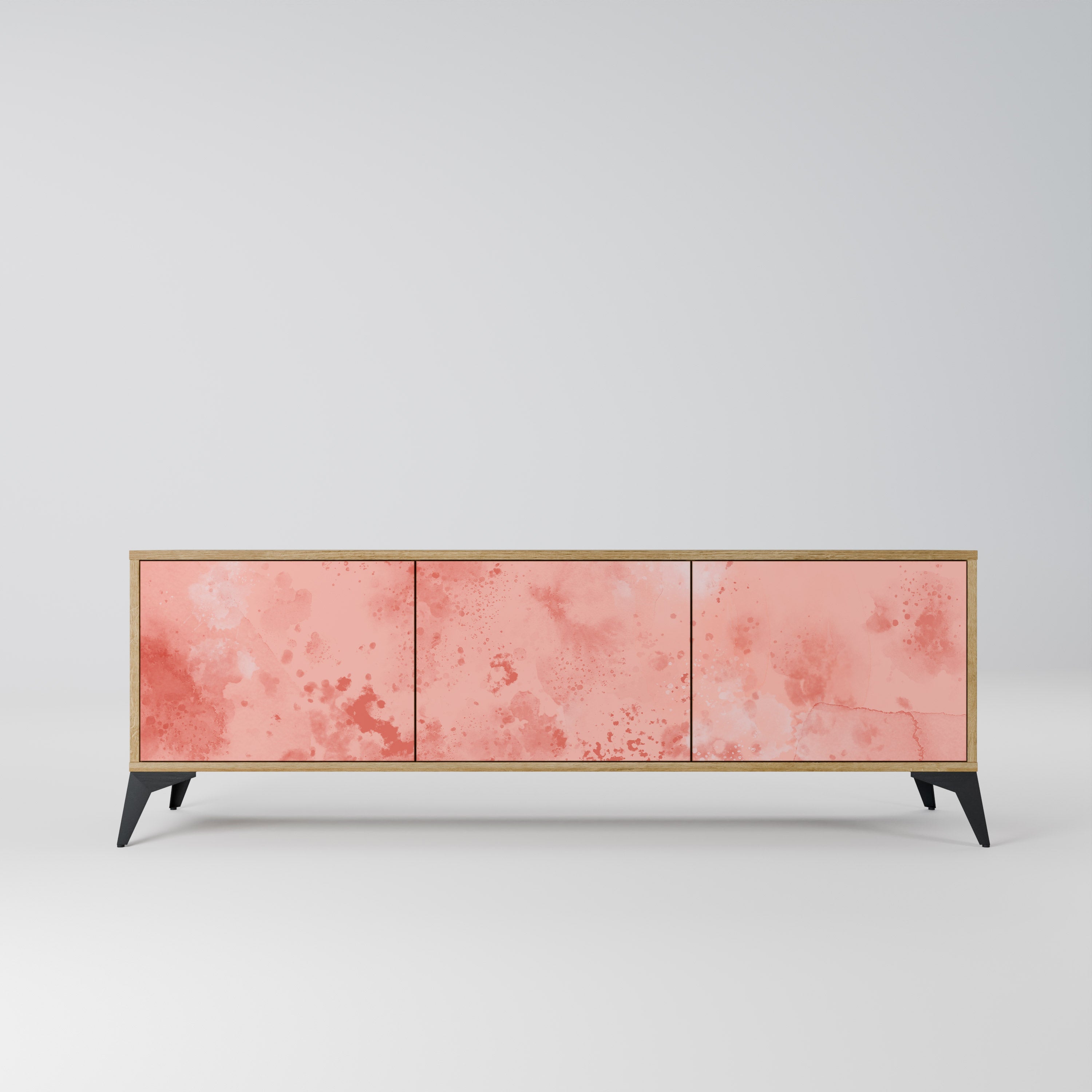 Meuble TV 3 portes CRANE DANCE effet chêne