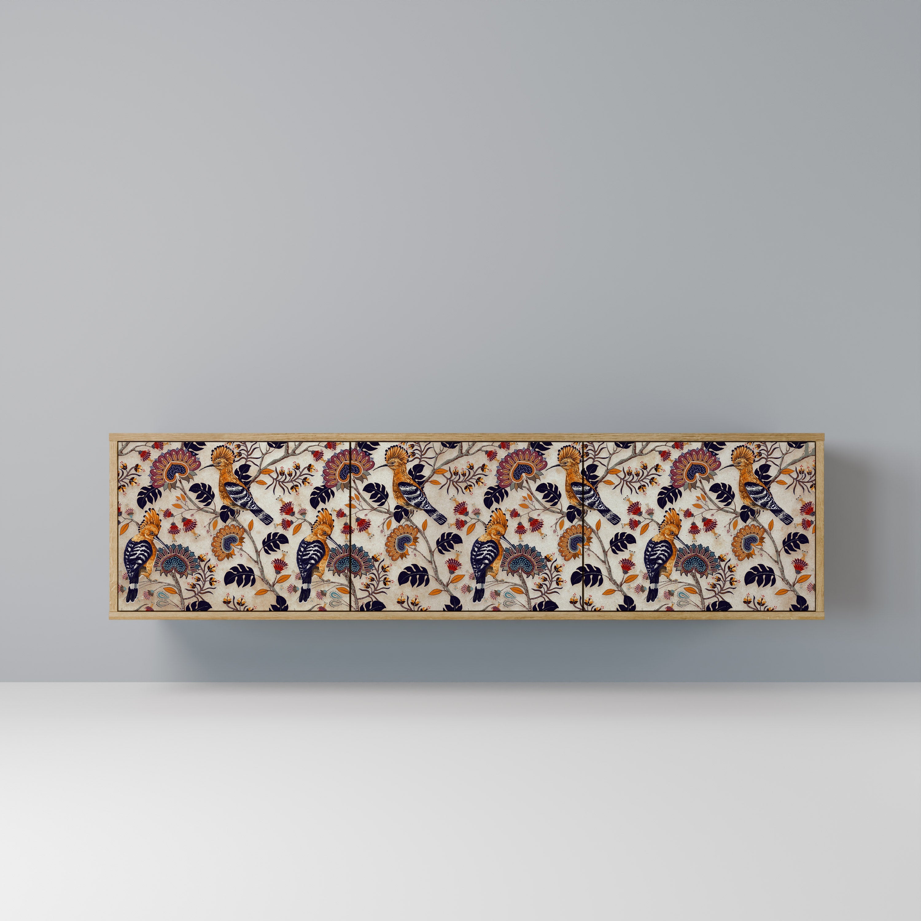 Meuble TV 3 portes EMINENT HOOPOE effet chêne