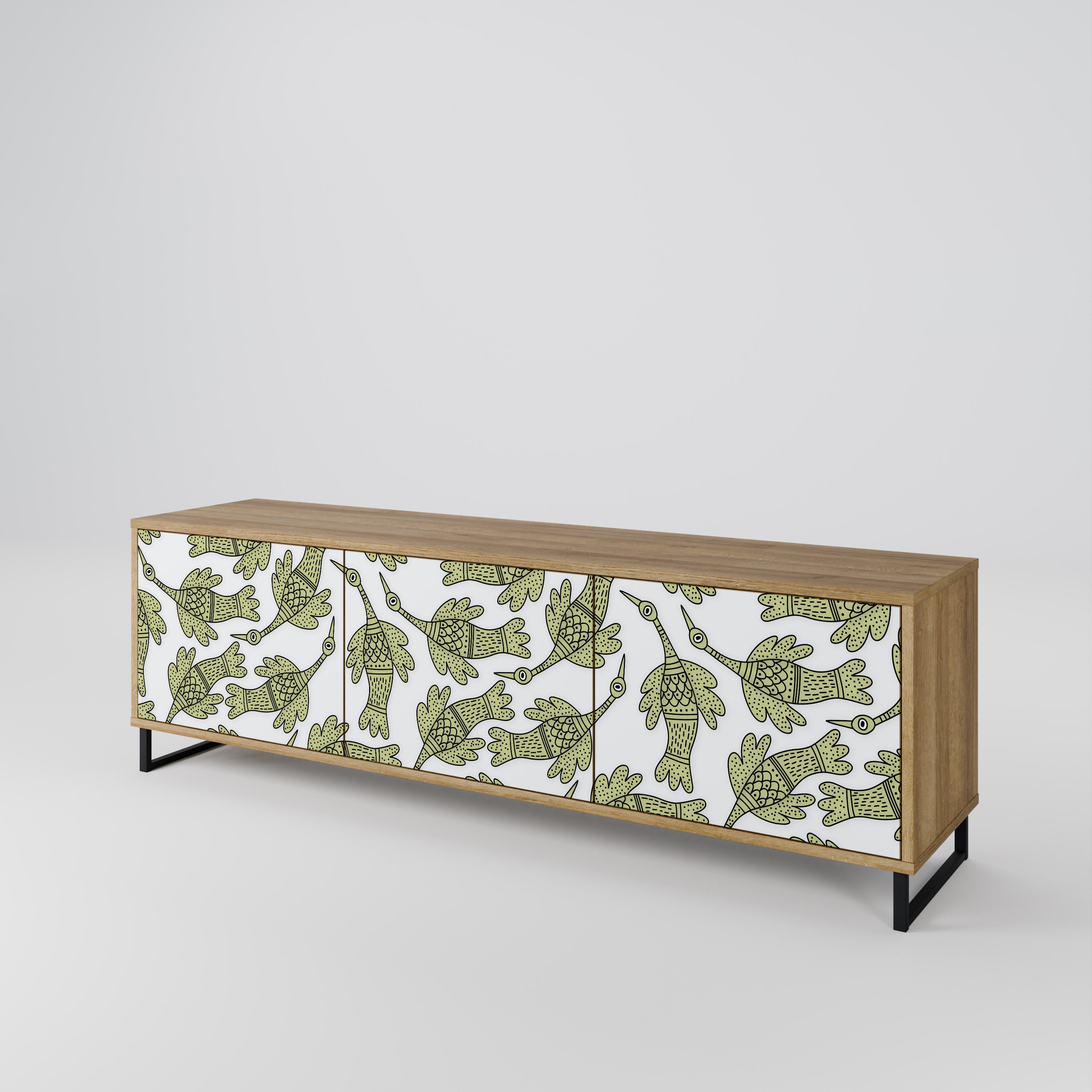 Meuble TV 3 portes SEEDLING SONGBIRD effet chêne