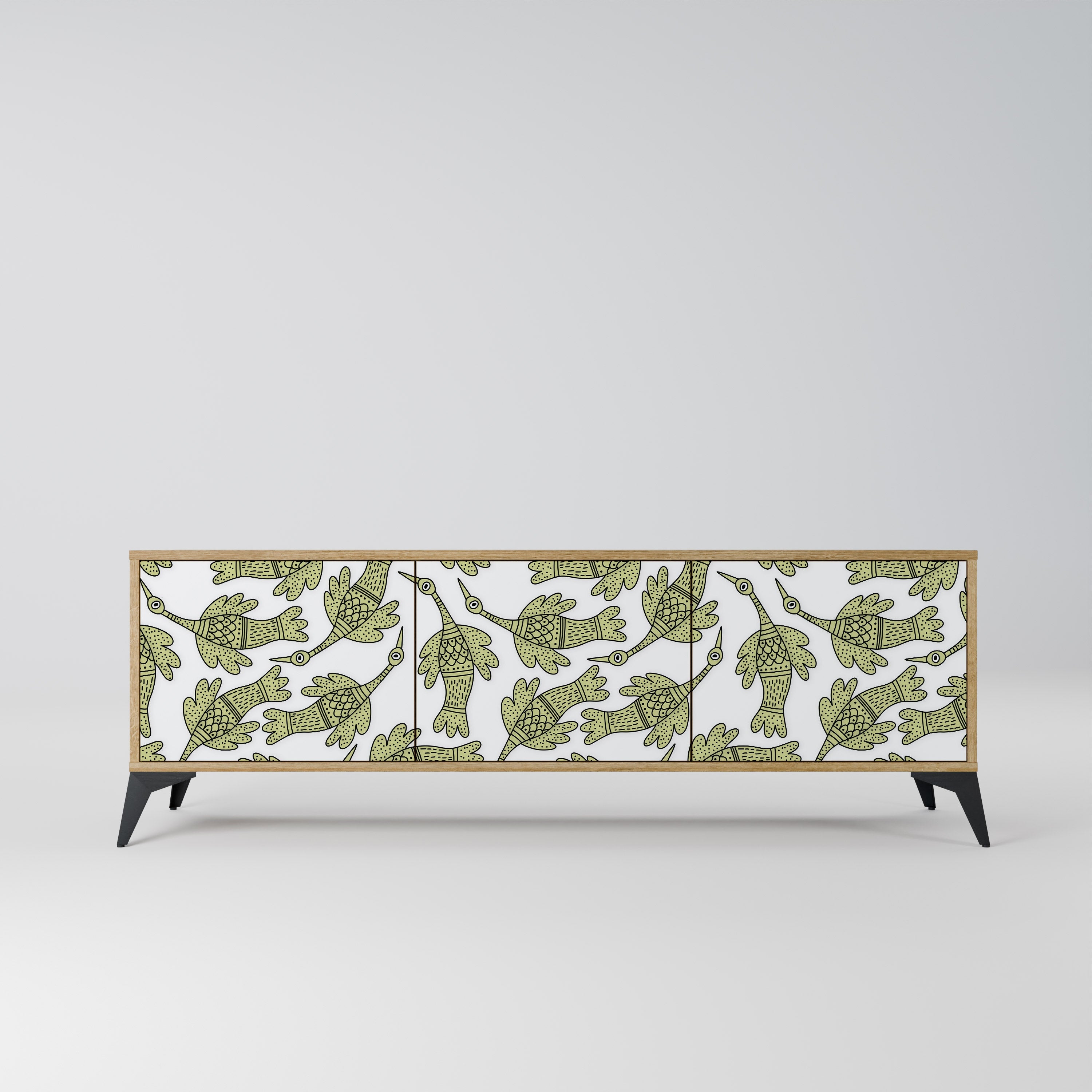 Meuble TV 3 portes SEEDLING SONGBIRD effet chêne