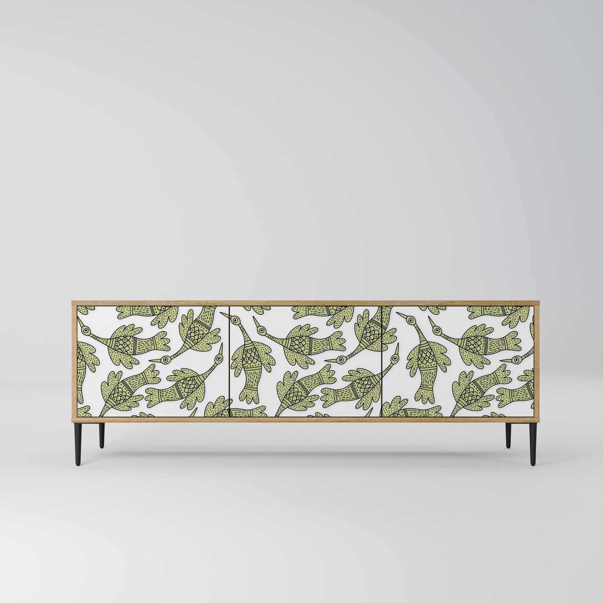 SEEDLING SONGBIRD 3-Door TV Stand in Oak Effect