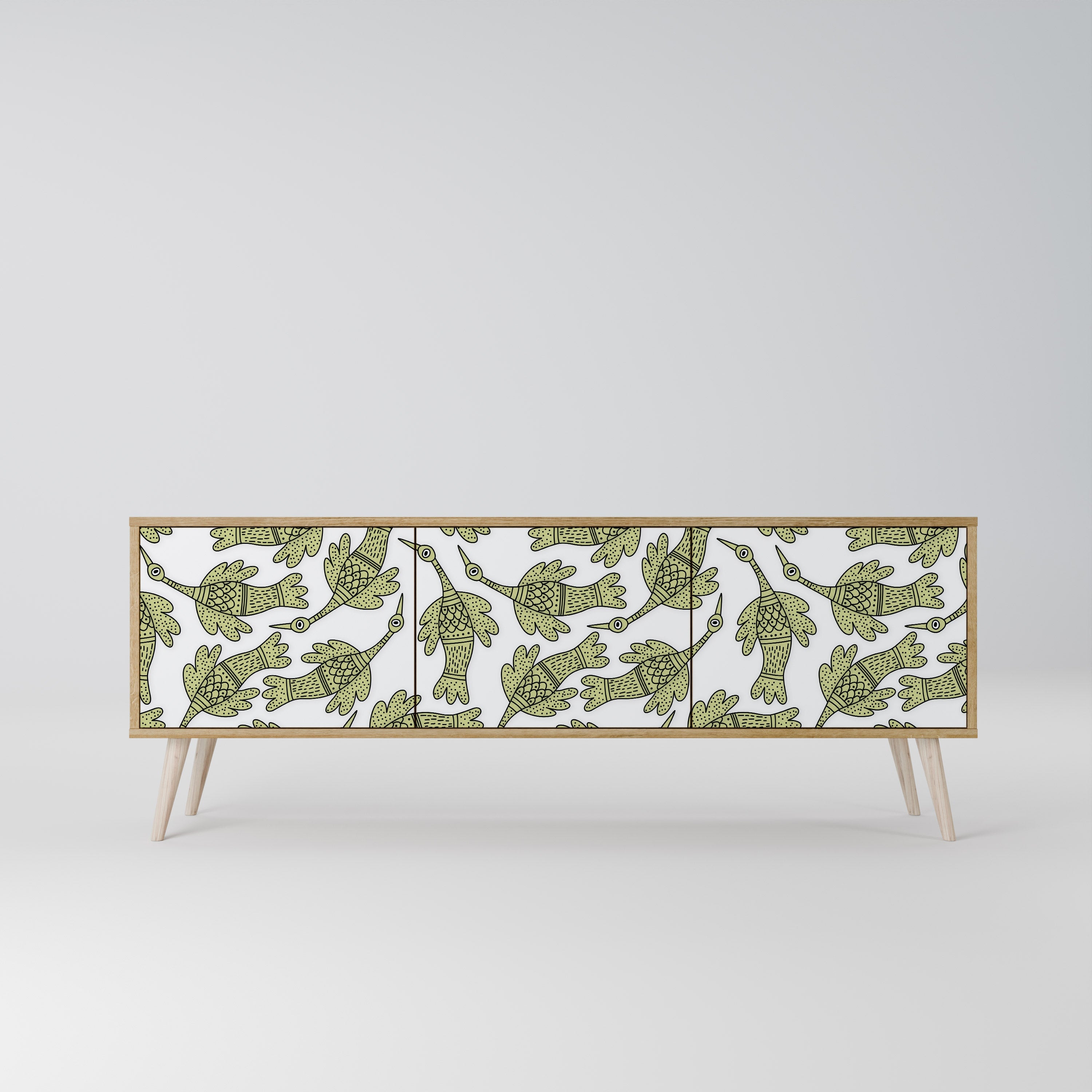 Meuble TV 3 portes SEEDLING SONGBIRD effet chêne