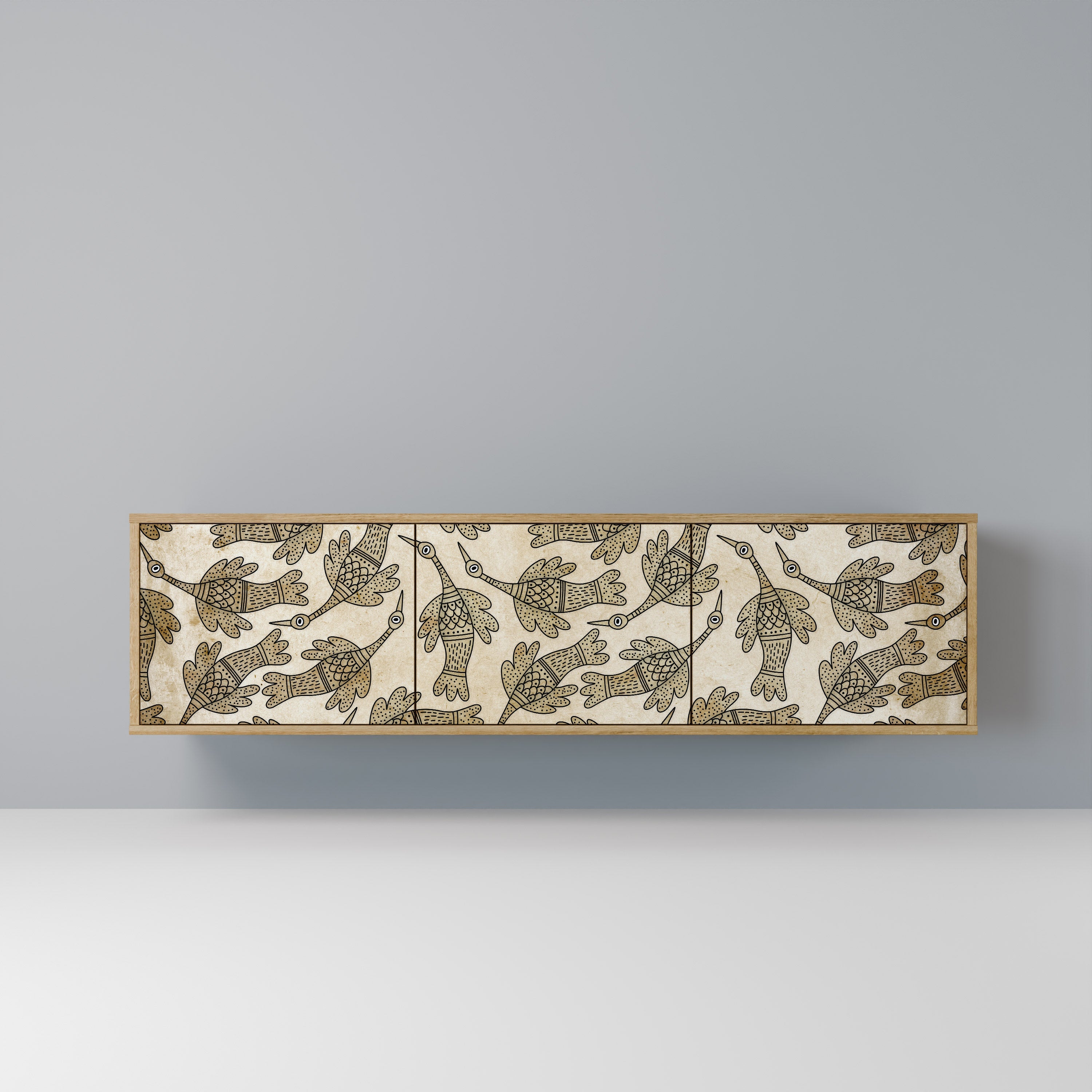 Meuble TV 3 portes ALMONDINE SONGBIRD effet chêne