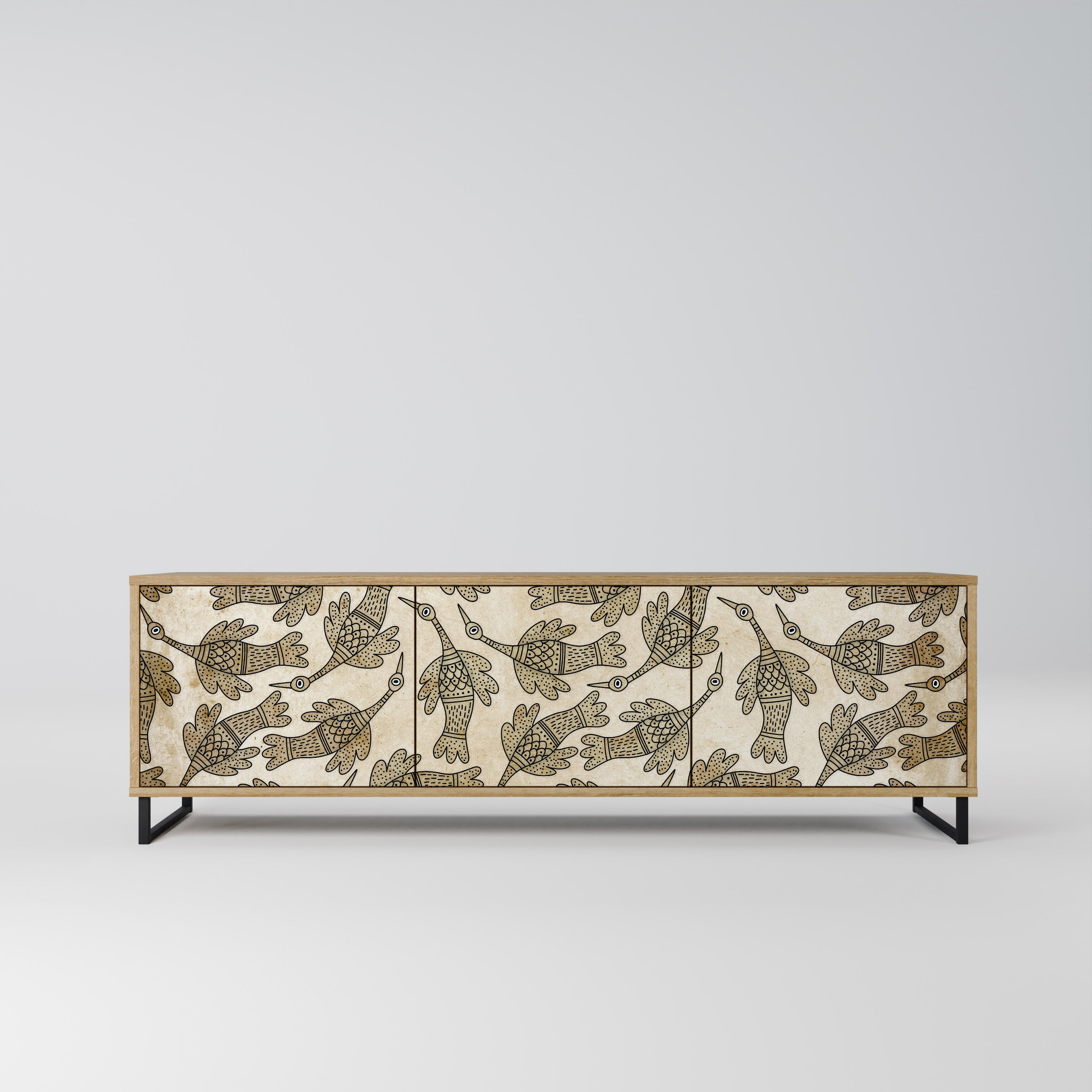 Meuble TV 3 portes ALMONDINE SONGBIRD effet chêne