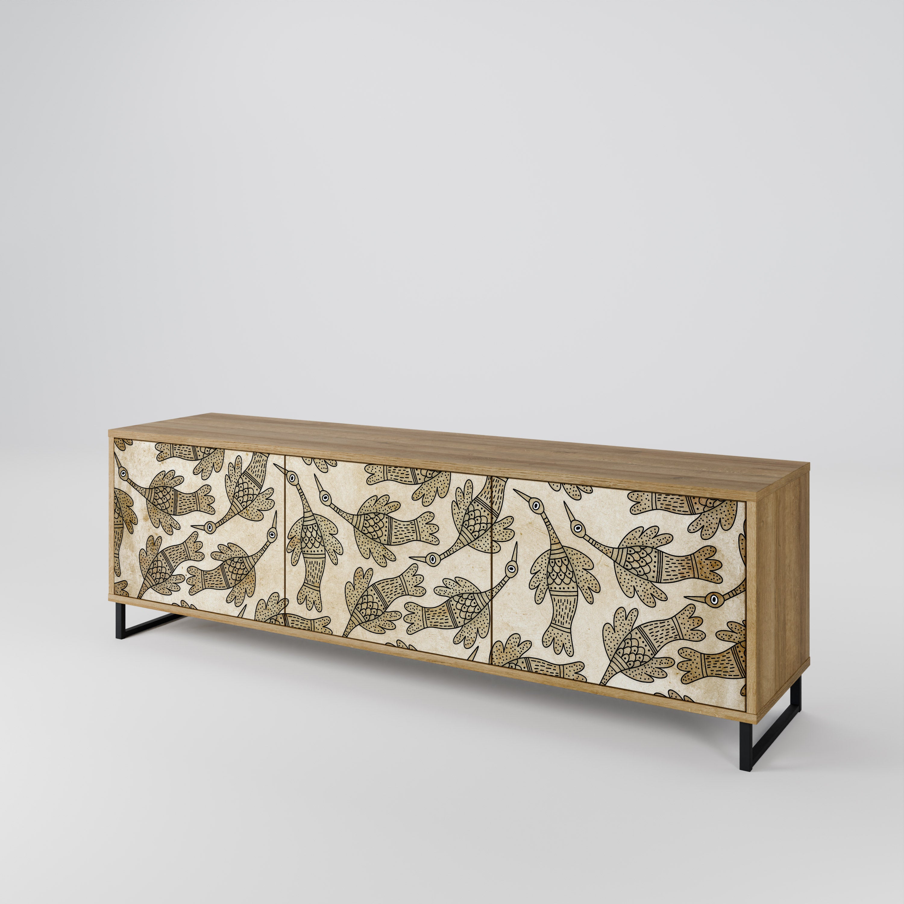 ALMONDINE SONGBIRD 3-Door TV Cabinet