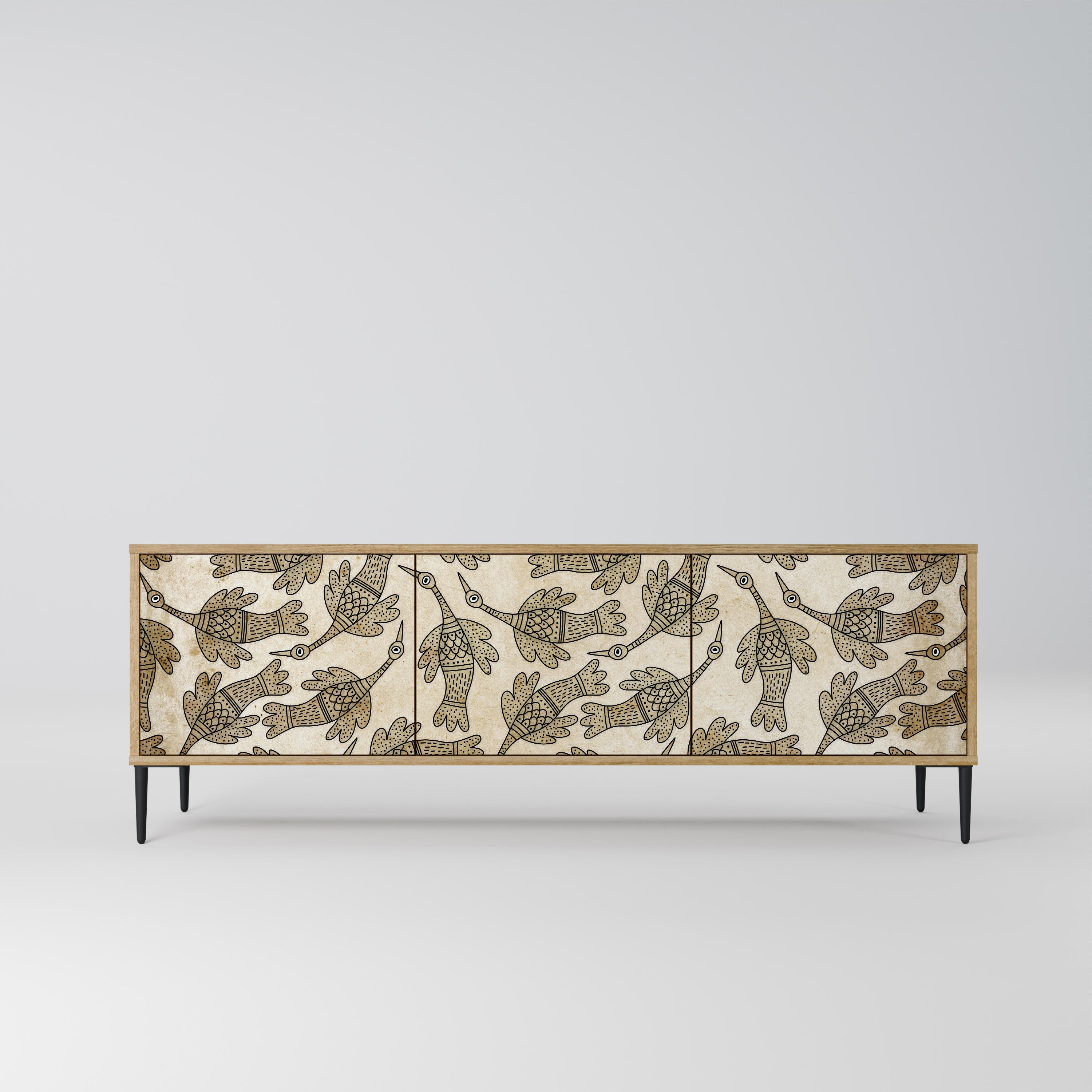 Meuble TV 3 portes ALMONDINE SONGBIRD effet chêne