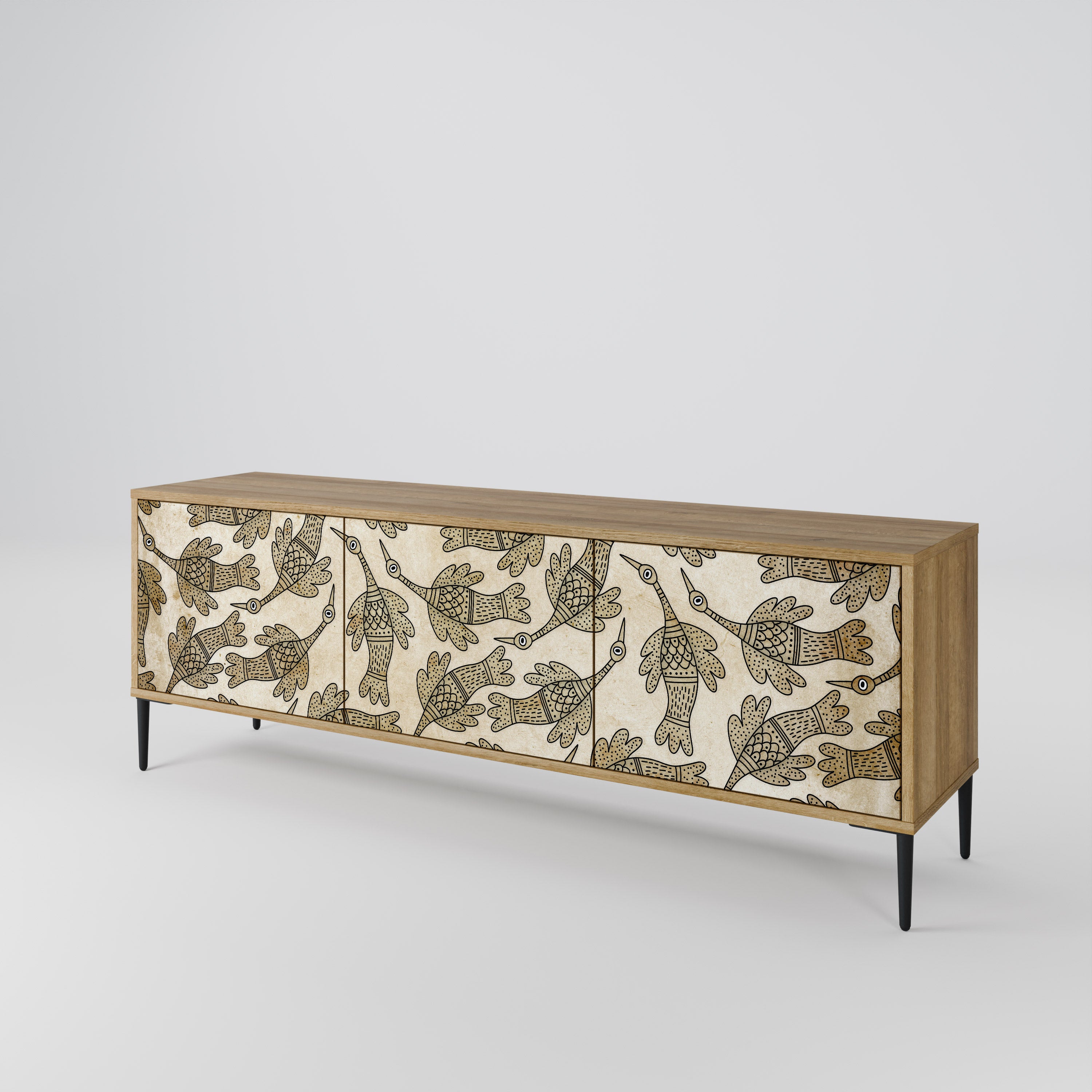 ALMONDINE SONGBIRD 3-Door TV Cabinet