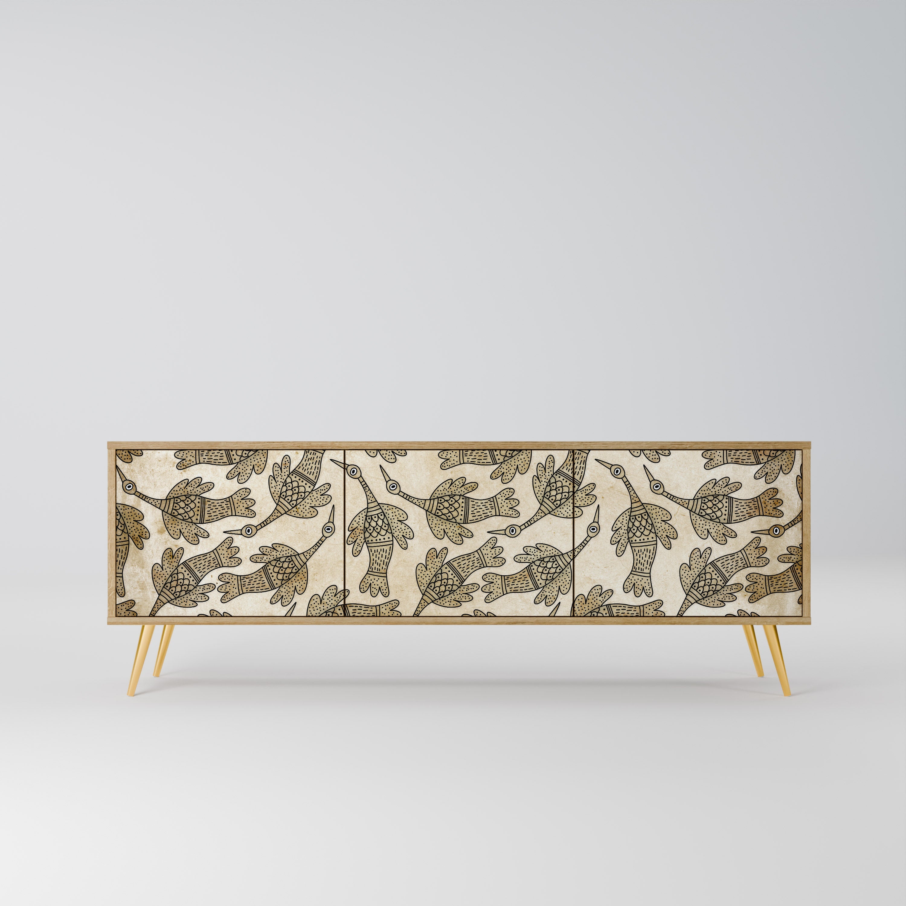 Meuble TV 3 portes ALMONDINE SONGBIRD effet chêne