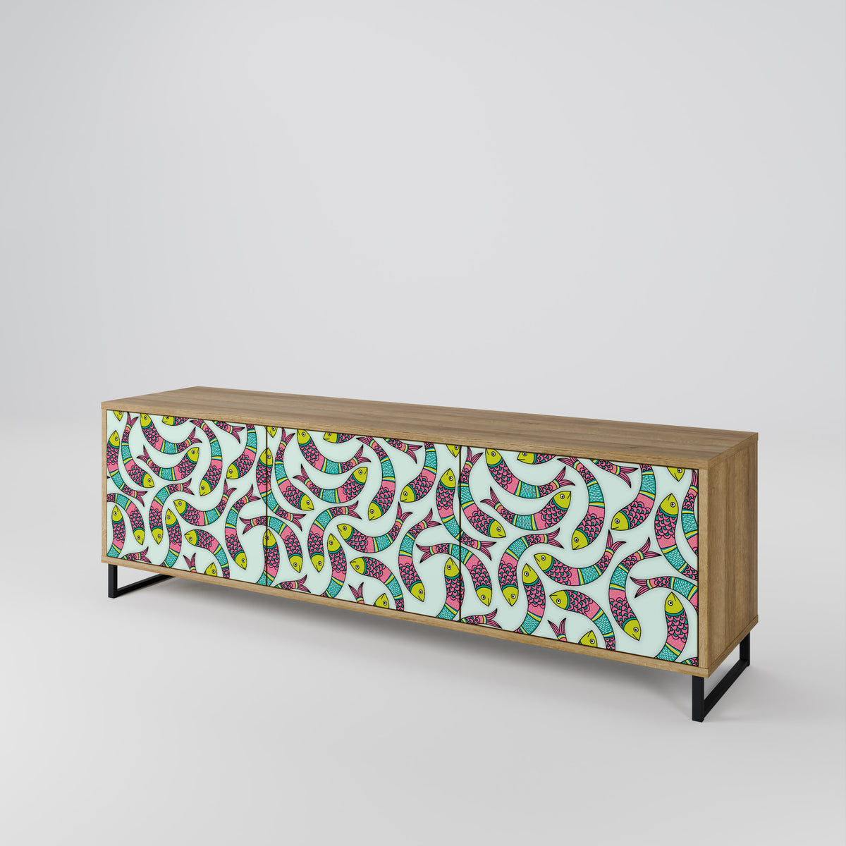 INDIAN FISH 3-Door TV Cabinet