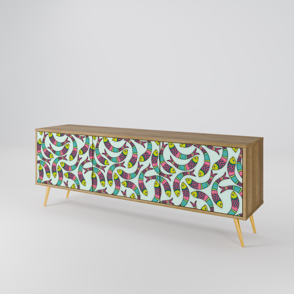 INDIAN FISH 3-Door TV Cabinet