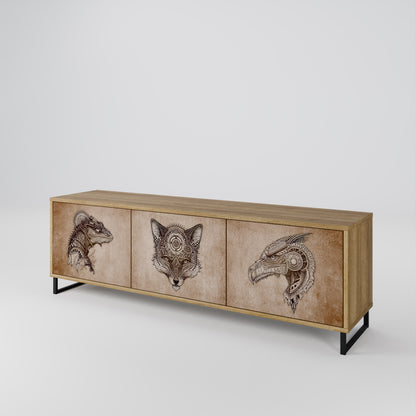 STEAMPUNK CLAN 3-Door TV Cabinet