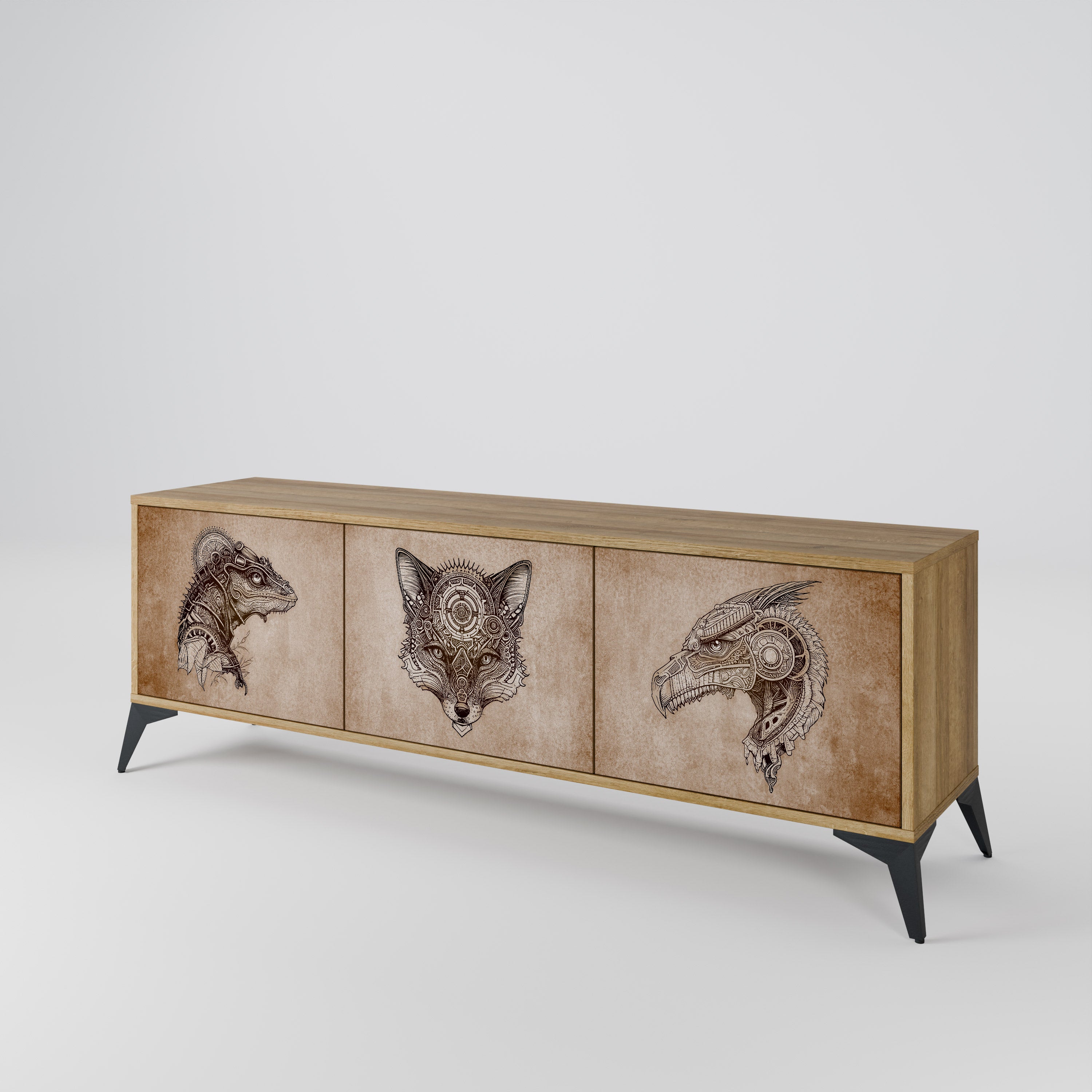 STEAMPUNK CLAN 3-Door TV Cabinet