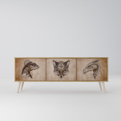 STEAMPUNK CLAN 3-Door TV Cabinet