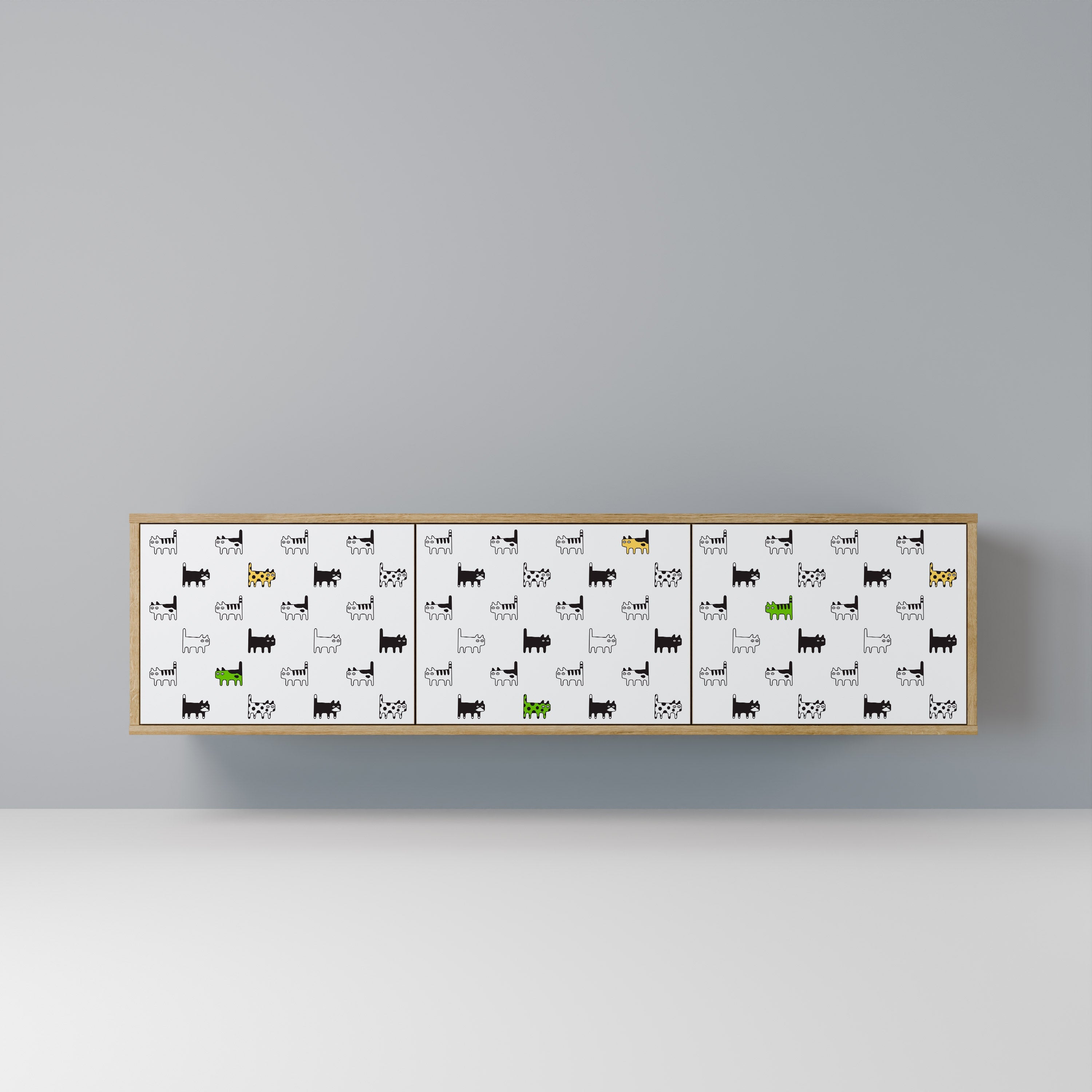 Meuble TV 3 portes effet chêne CATS COMPILATION