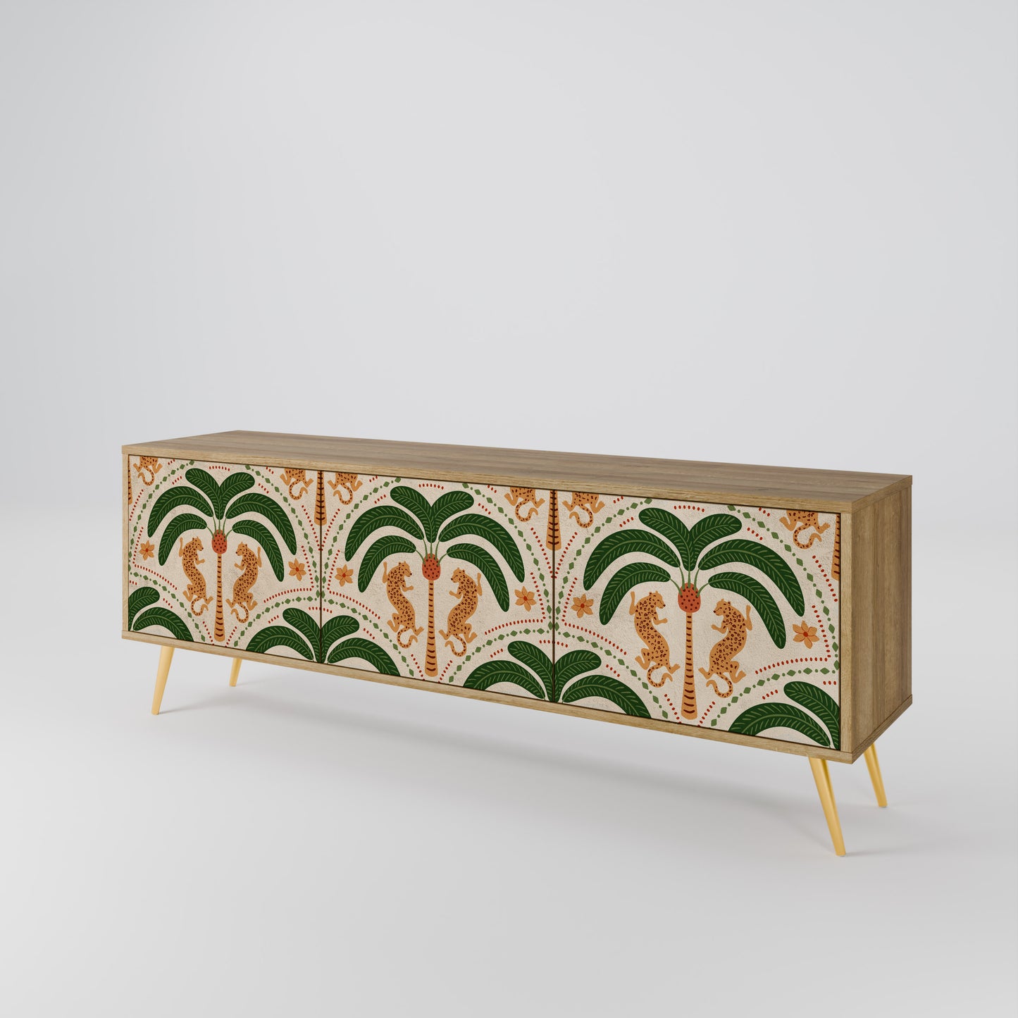 DANCING PREDATORS 3-Door TV Cabinet
