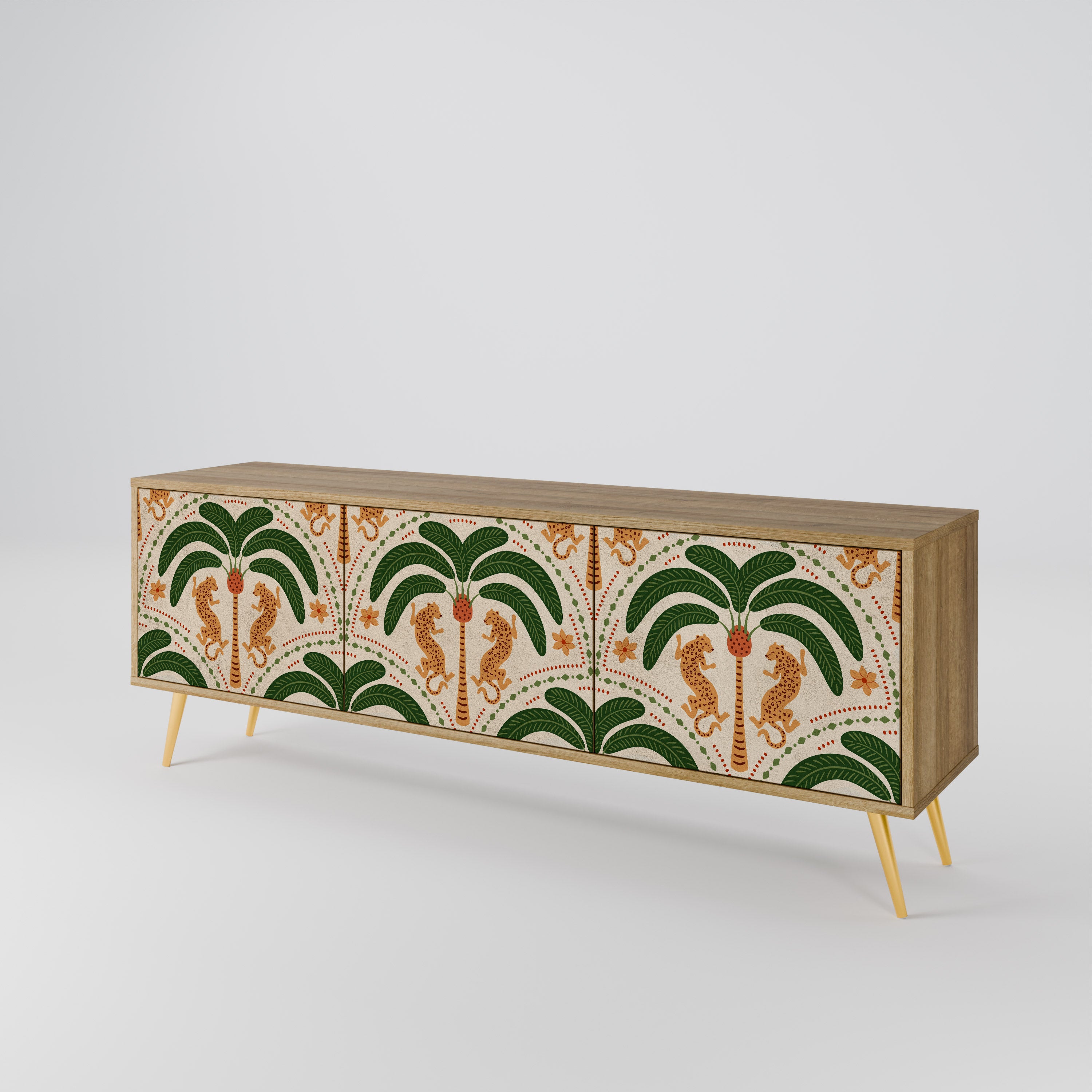 DANCING PREDATORS 3-Door TV Cabinet