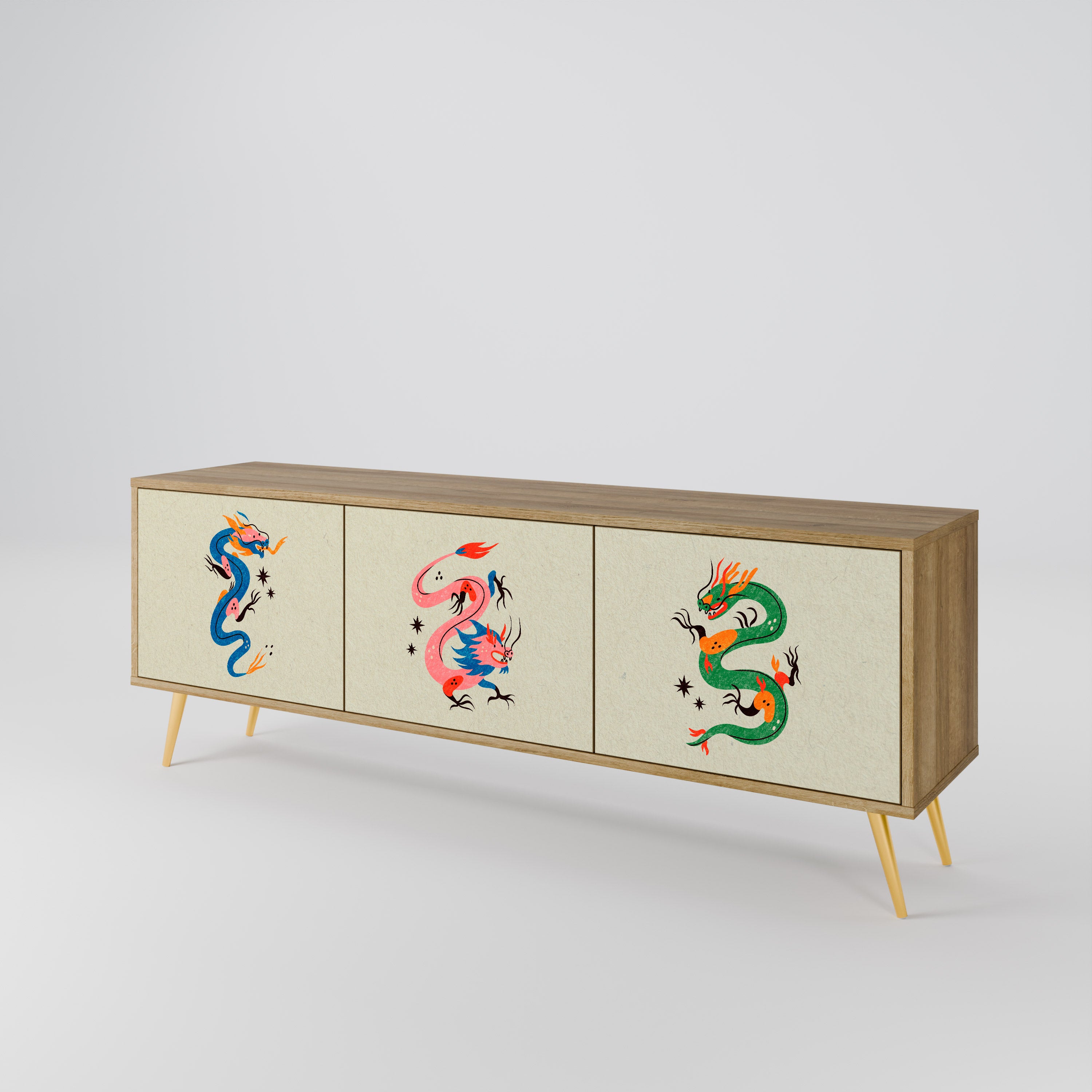 MYTHOLOGICAL CREATURES 3-Door TV Cabinet