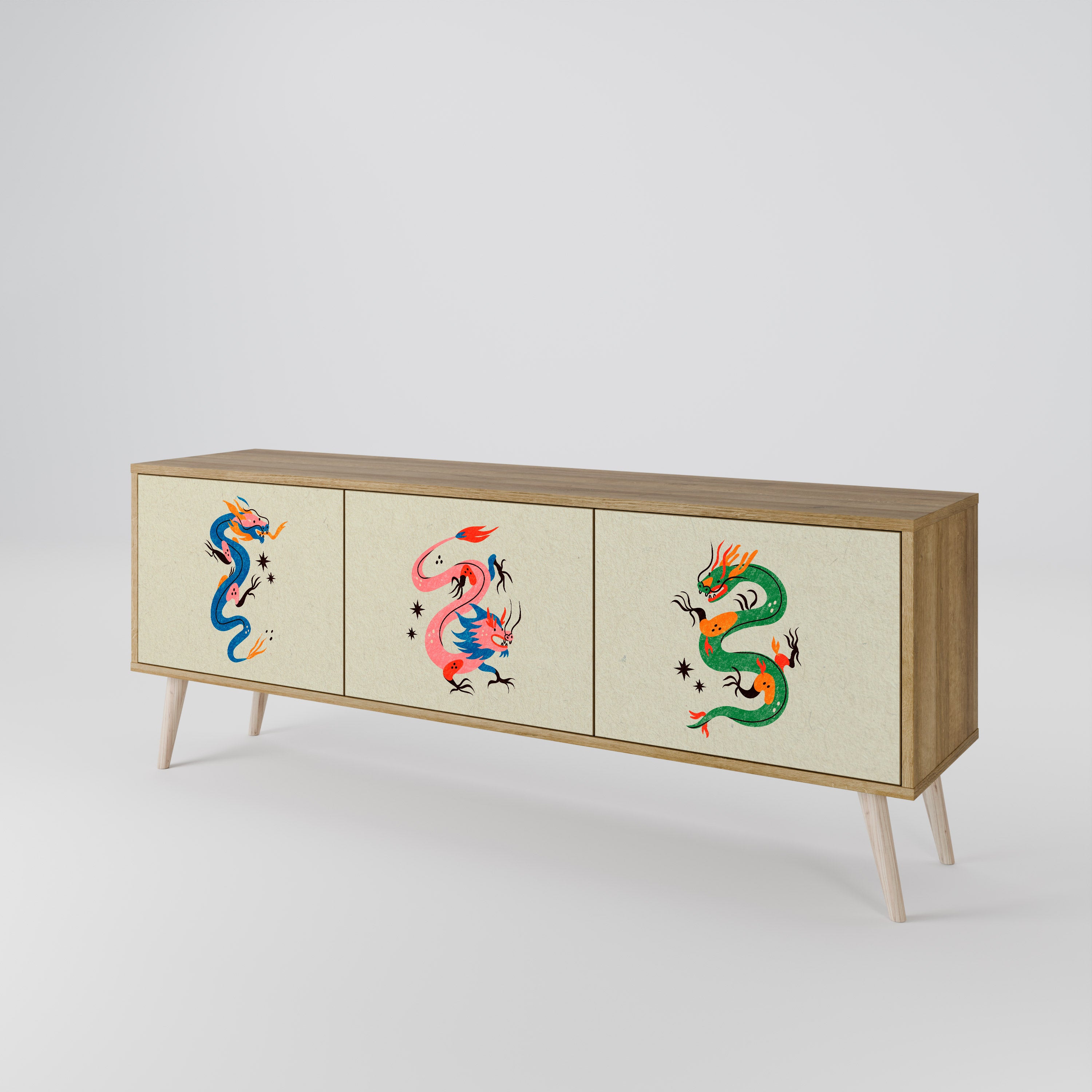 MYTHOLOGICAL CREATURES 3-Door TV Cabinet