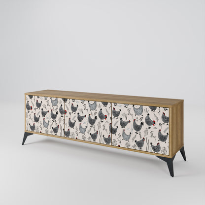 HAPPY HENS 3-Door TV Cabinet