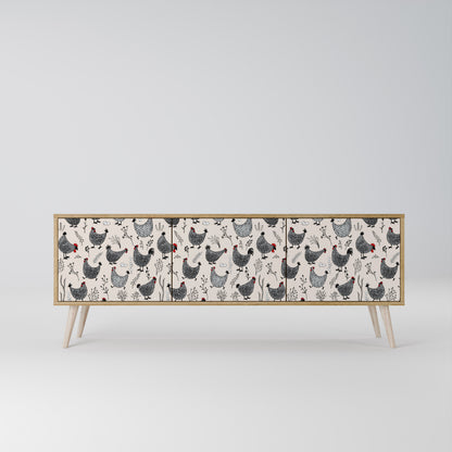 HAPPY HENS 3-Door TV Cabinet