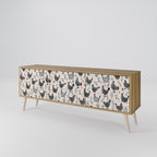 HAPPY HENS 3-Door TV Cabinet