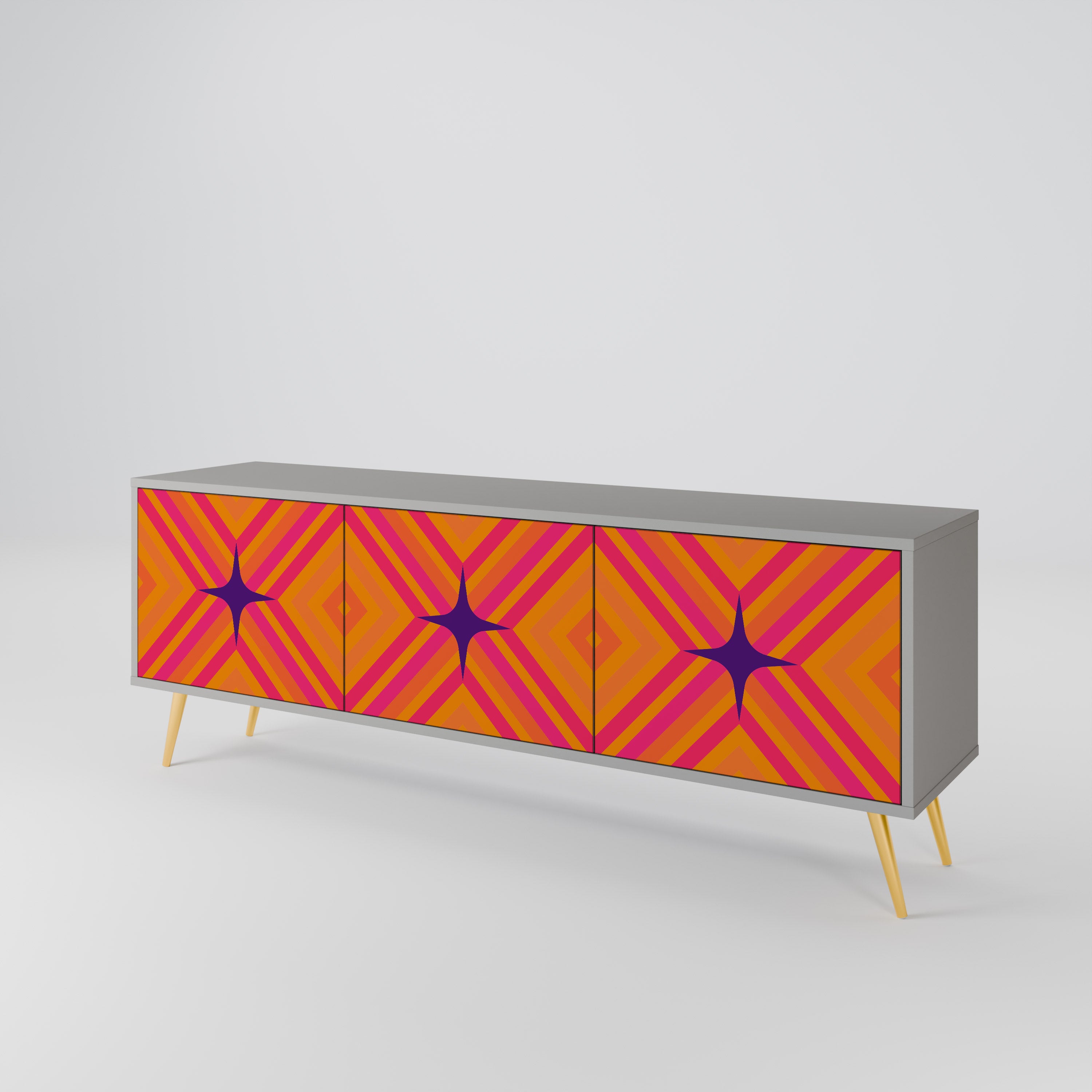 GEOMETRIC BRILLIANCE 3-Door TV Cabinet