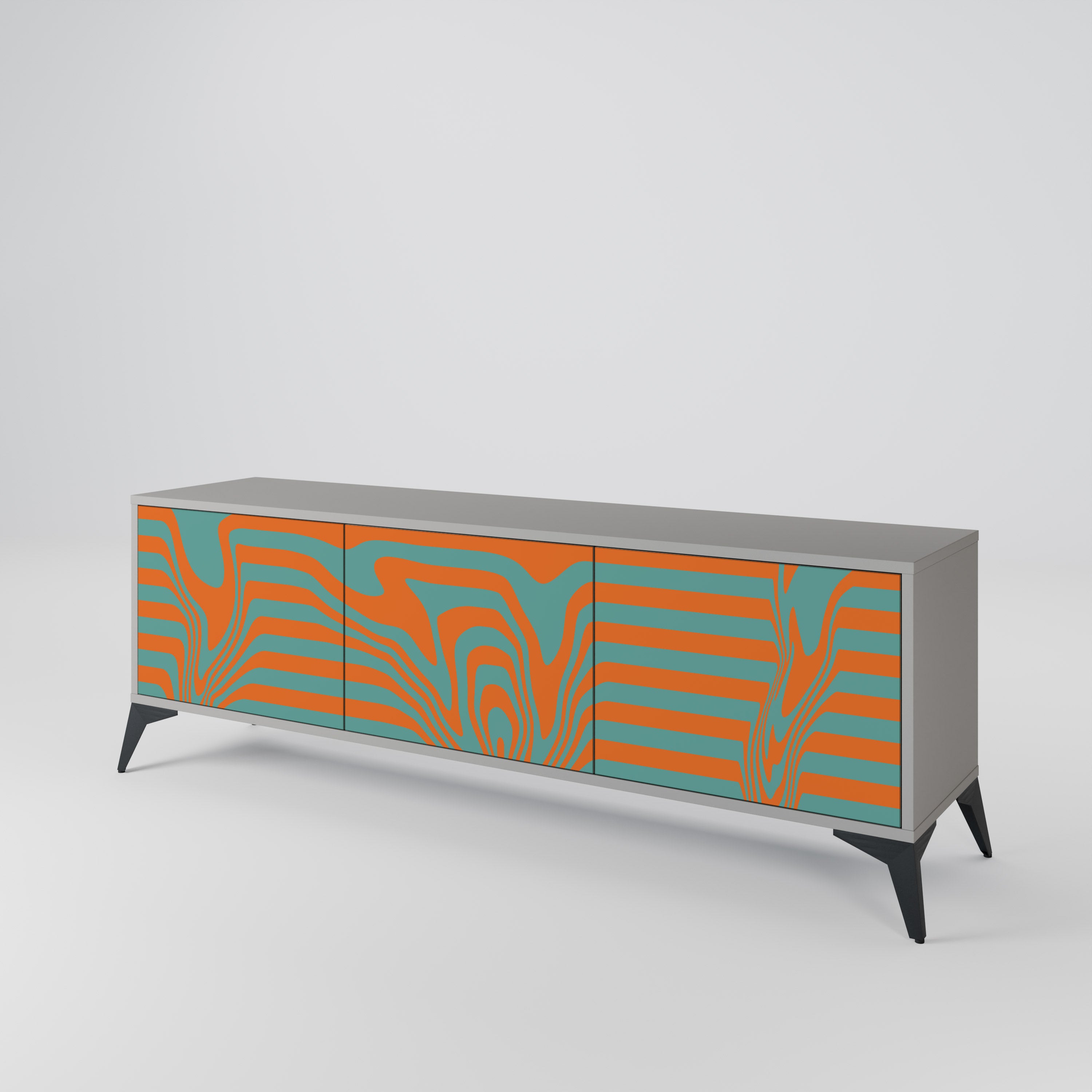LINE COLLAPSE 3-Door TV Cabinet