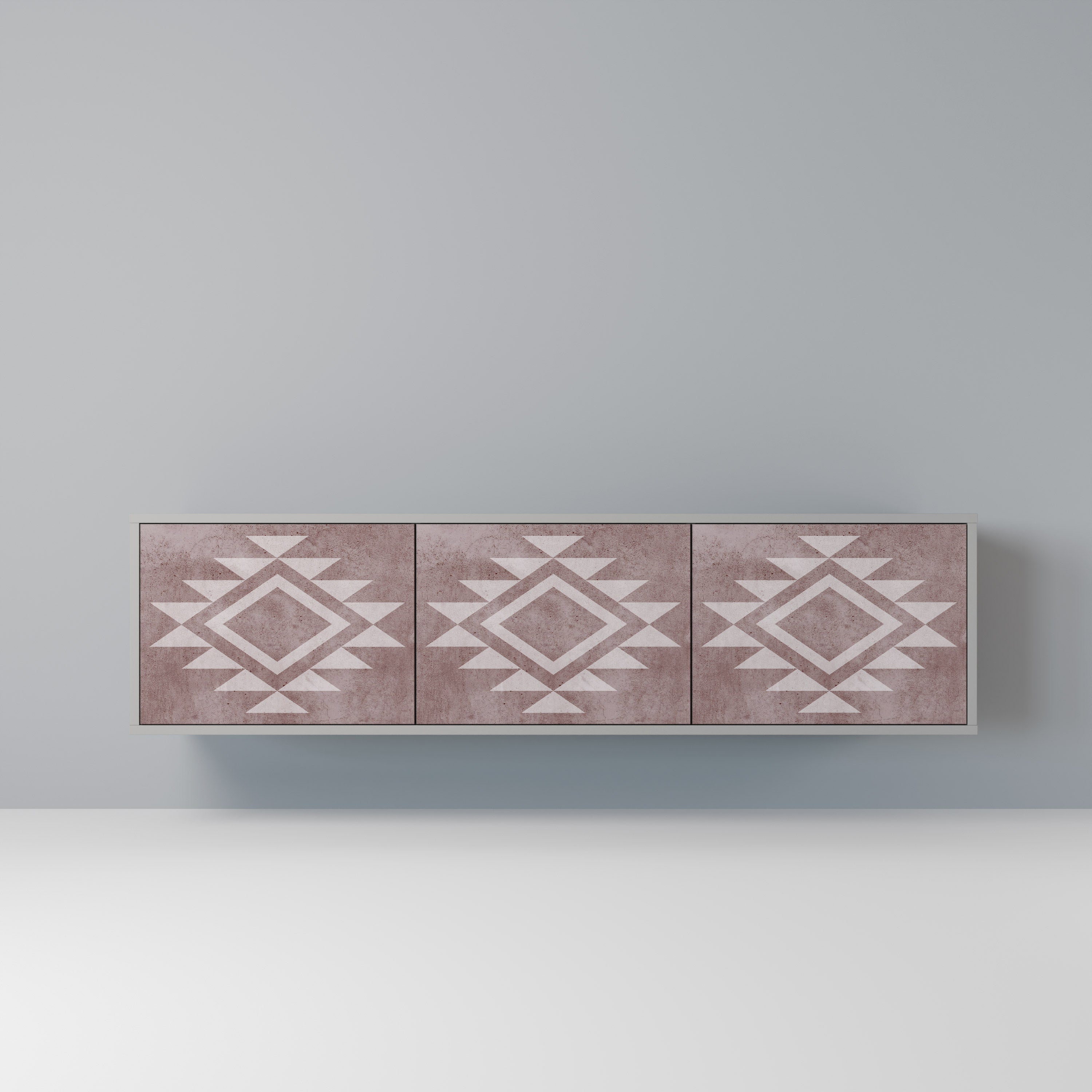 Meuble TV 3 portes MARVEL MOSAIC finition grise